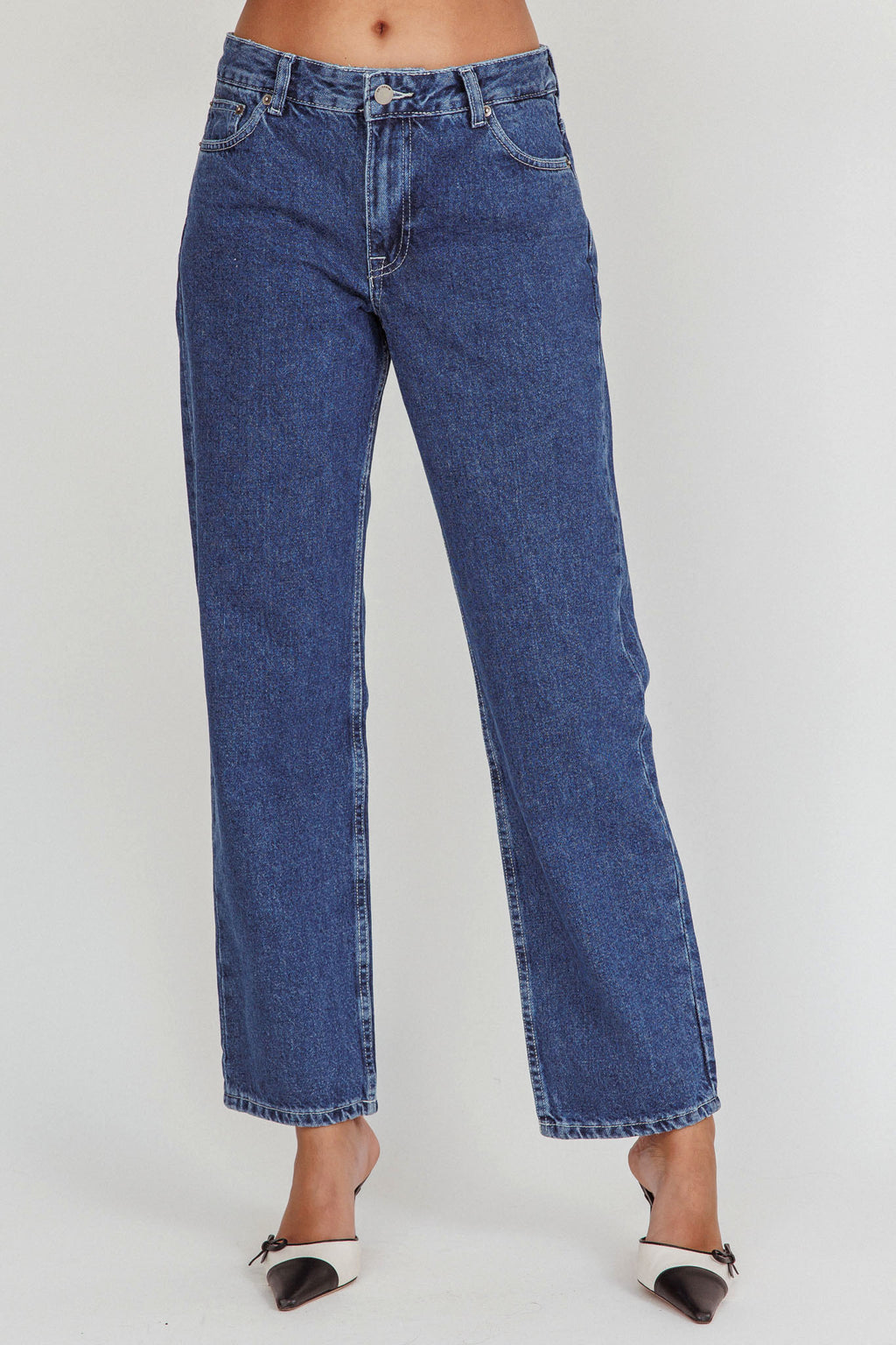 DR DENIM Arch Straight Jeans Pebble Mid Stone by Selfie Leslie