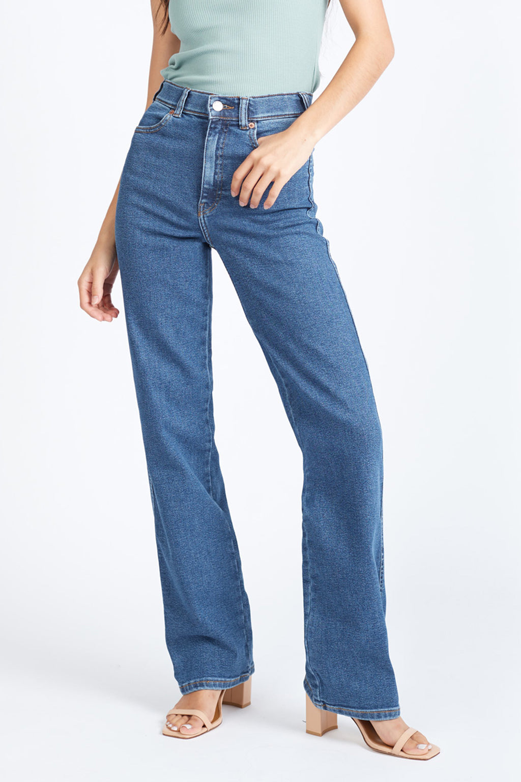 DR DENIM Moxy Straight Jeans Cape Dark Plain by Selfie Leslie