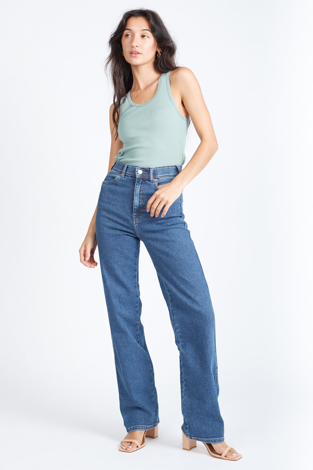 DR DENIM Moxy Straight Jeans Cape Dark Plain by Selfie Leslie