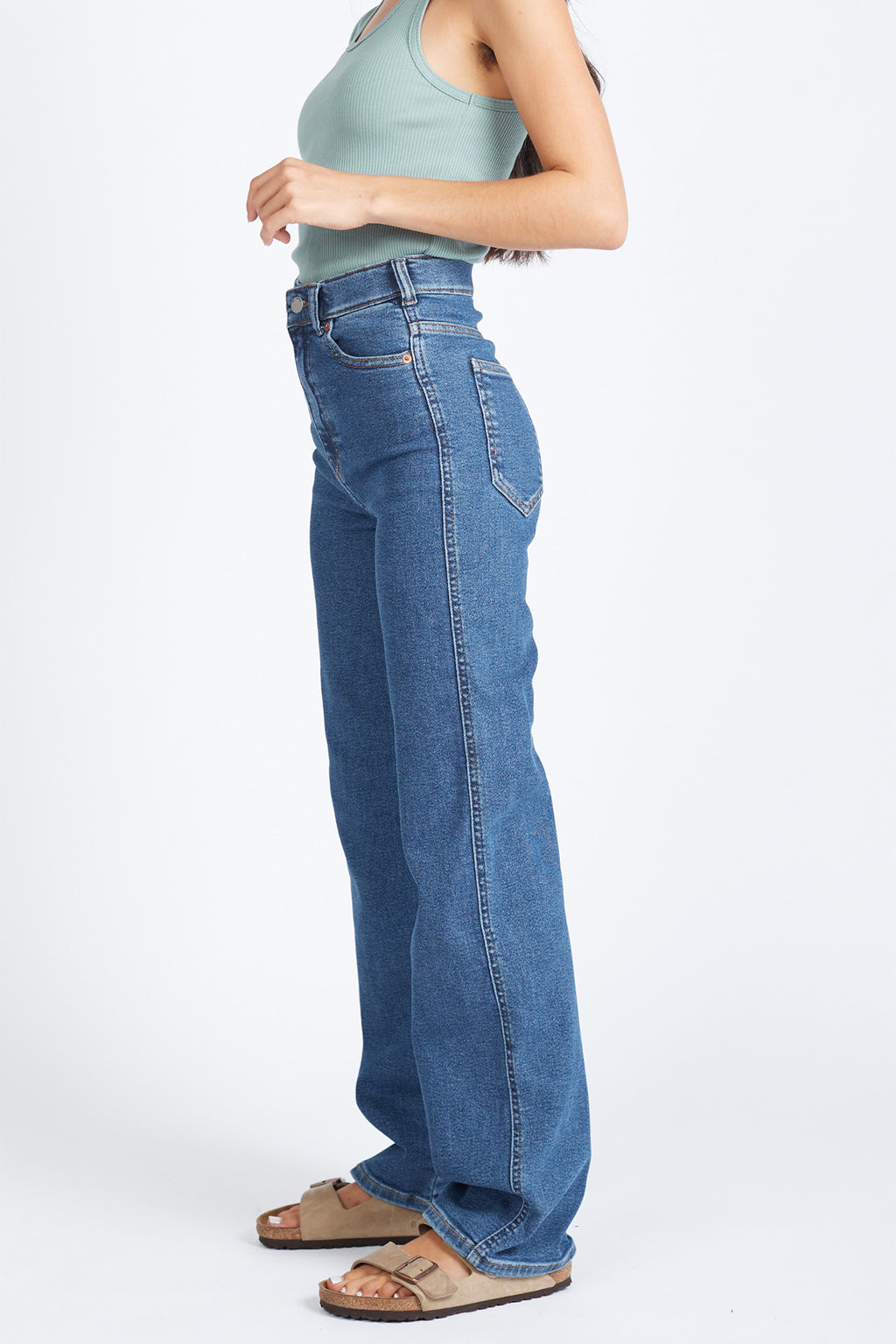 DR DENIM Moxy Straight Jeans Cape Dark Plain by Selfie Leslie