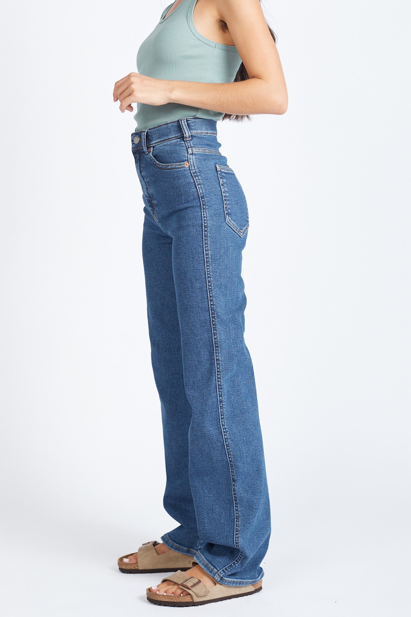DR DENIM Moxy Straight Jeans Cape Dark Plain by Selfie Leslie
