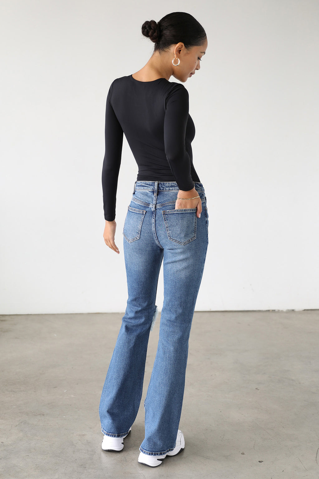DOGMA High Rise Flare Leg Denim Jeans Dark Wash by Selfie Leslie
