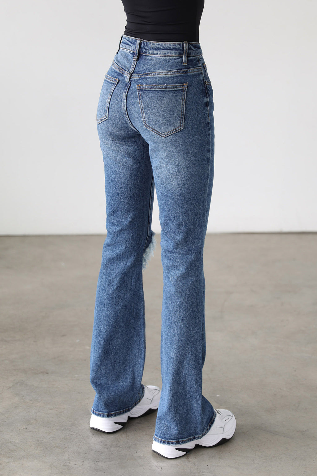 DOGMA High Rise Flare Leg Denim Jeans Dark Wash by Selfie Leslie
