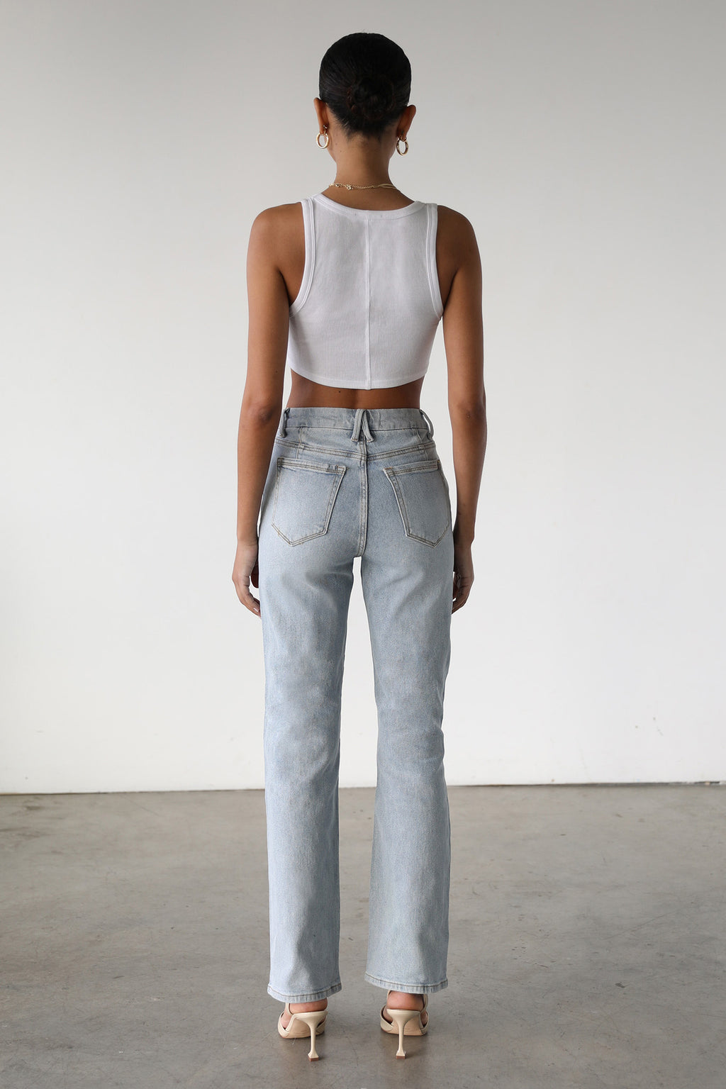 DOGMA High Rise Straight Leg Denim Jeans Light Wash by Selfie Leslie