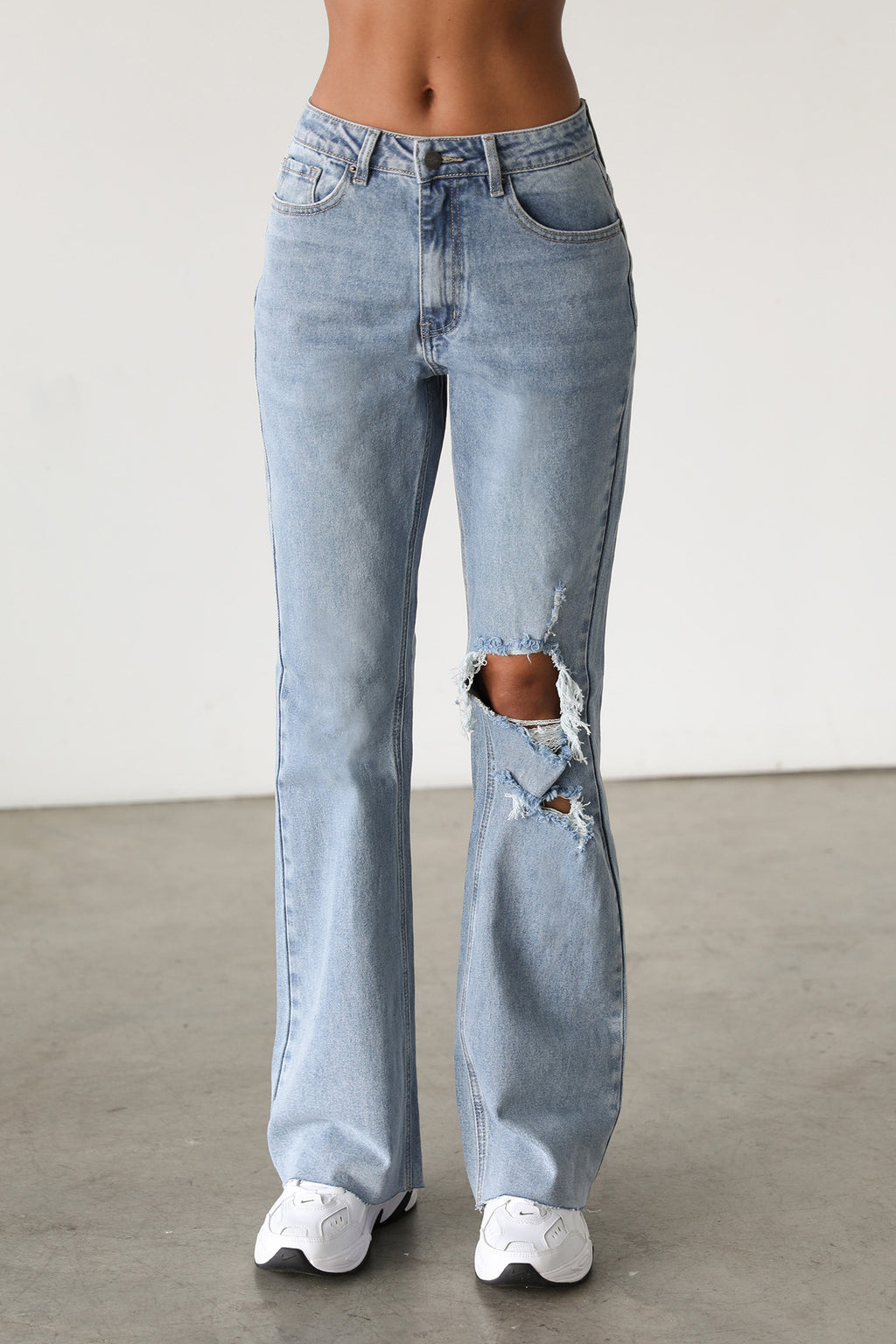 DOGMA High Rise Flare Denim Jeans Medium Wash by Selfie Leslie