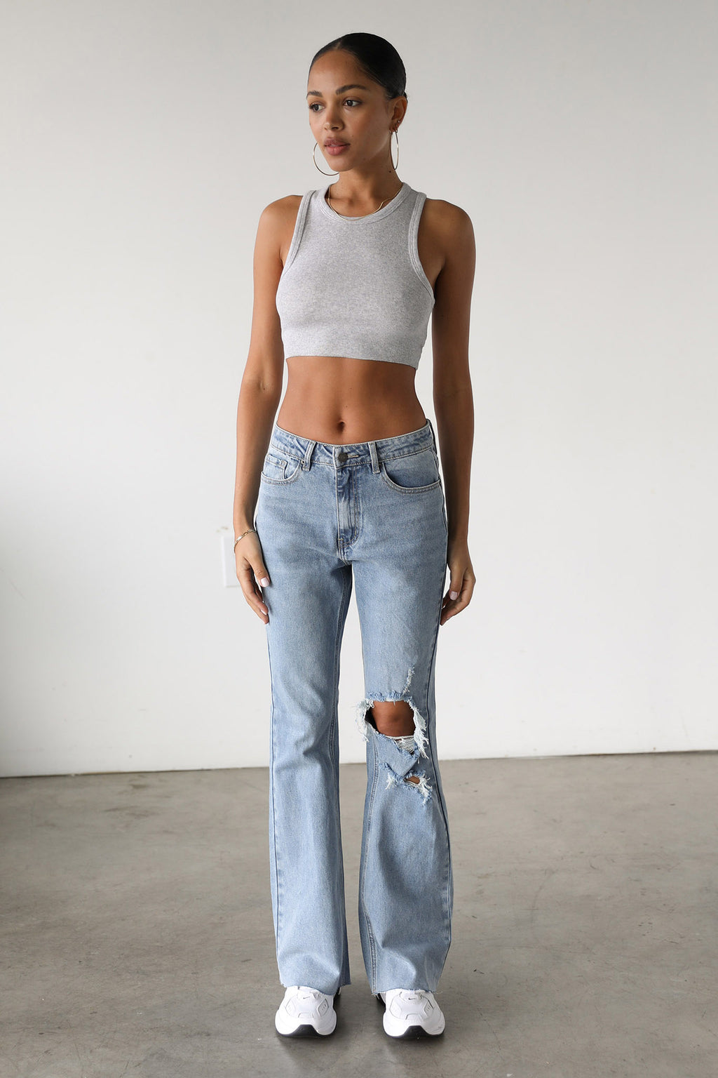DOGMA High Rise Flare Denim Jeans Medium Wash by Selfie Leslie