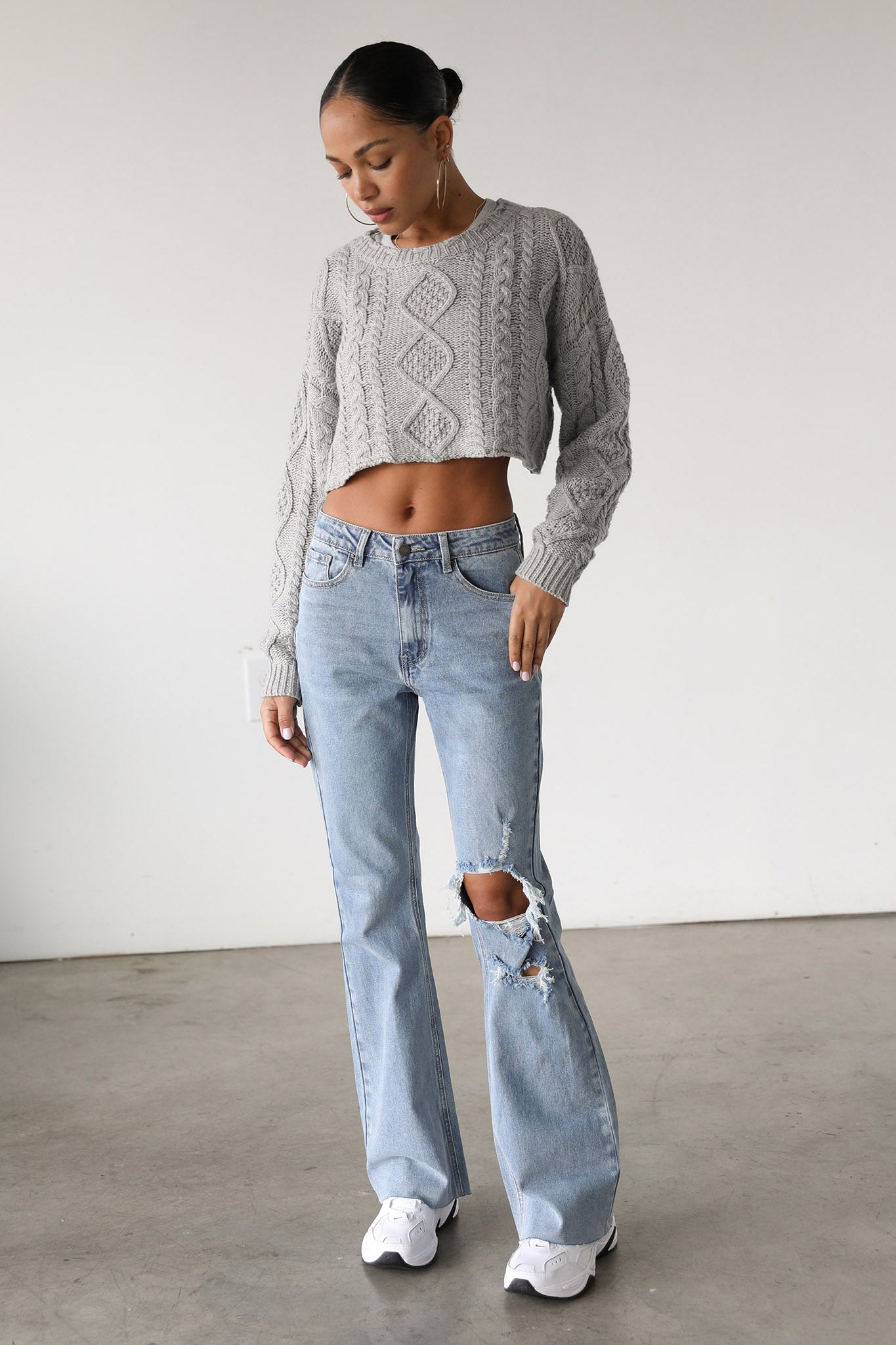 DOGMA High Rise Flare Denim Jeans Medium Wash by Selfie Leslie