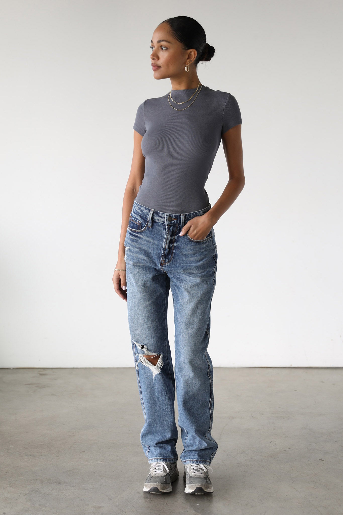 DOGMA High Rise Straight Leg Denim Jeans Dark Wash by Selfie Leslie