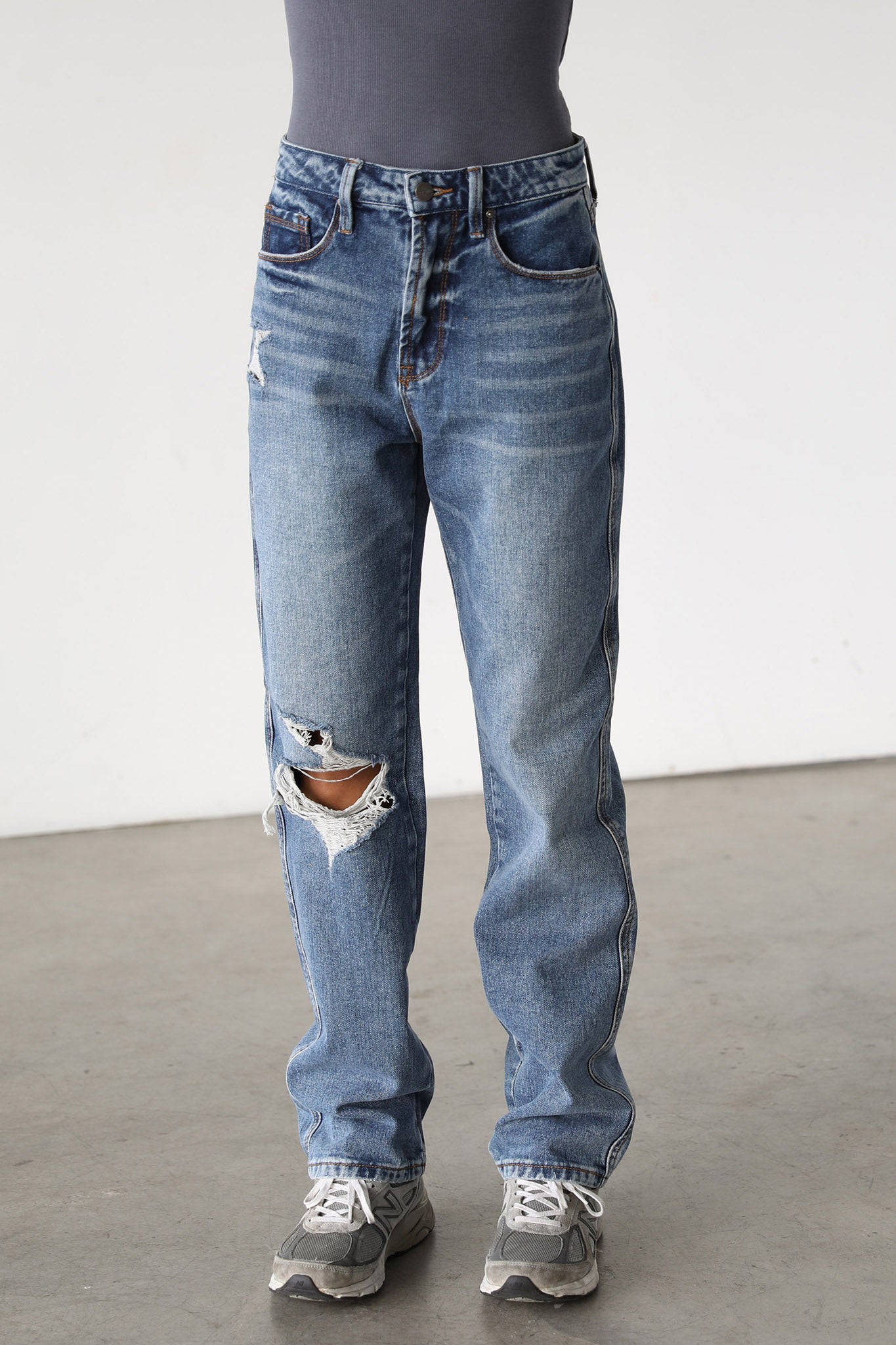 DOGMA High Rise Straight Leg Denim Jeans Dark Wash by Selfie Leslie