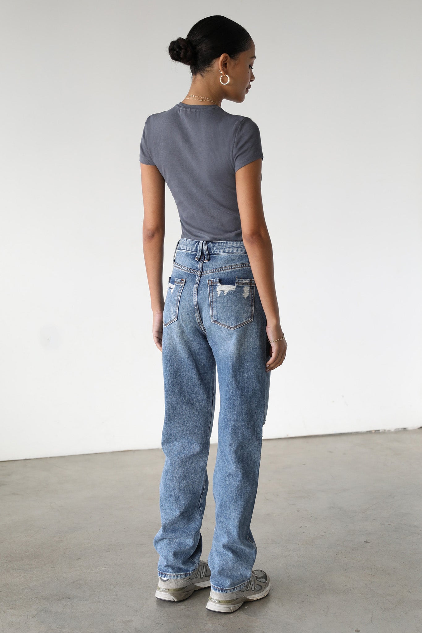 DOGMA High Rise Straight Leg Denim Jeans Dark Wash by Selfie Leslie