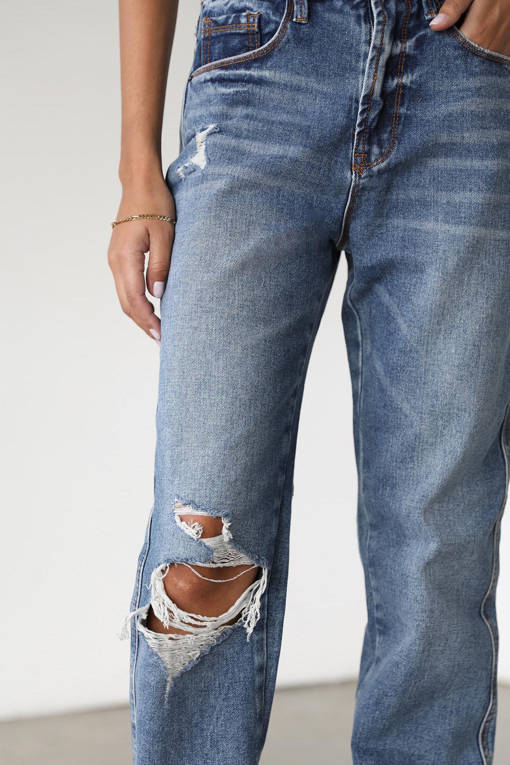 DOGMA High Rise Straight Leg Denim Jeans Dark Wash by Selfie Leslie