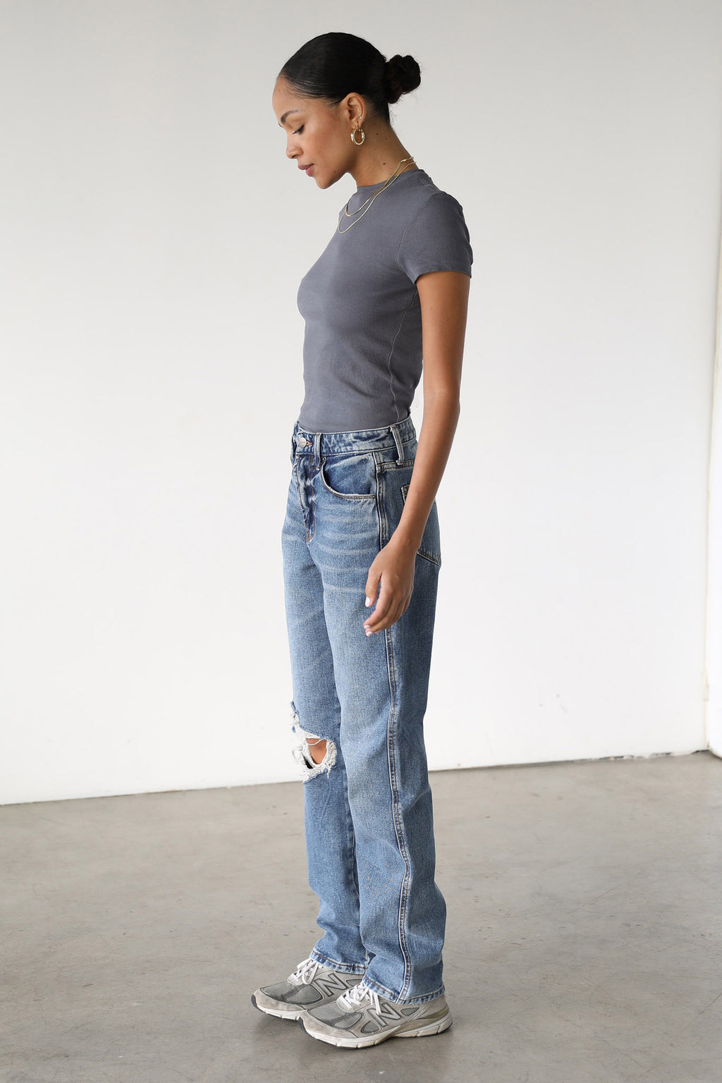 DOGMA High Rise Straight Leg Denim Jeans Dark Wash by Selfie Leslie