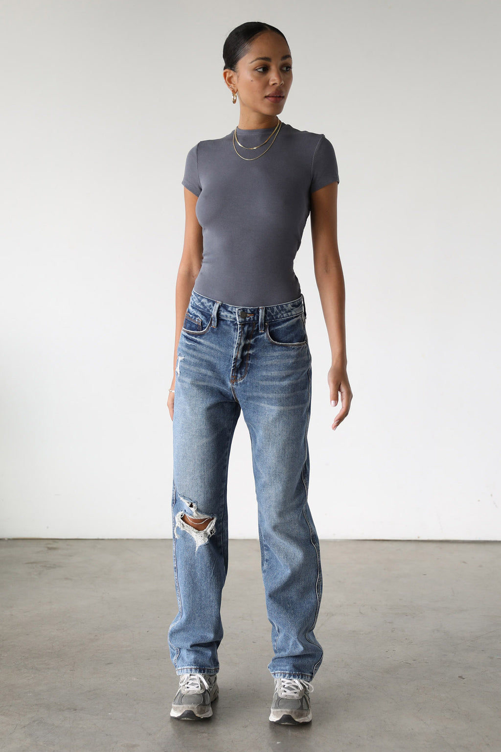 DOGMA High Rise Straight Leg Denim Jeans Dark Wash by Selfie Leslie