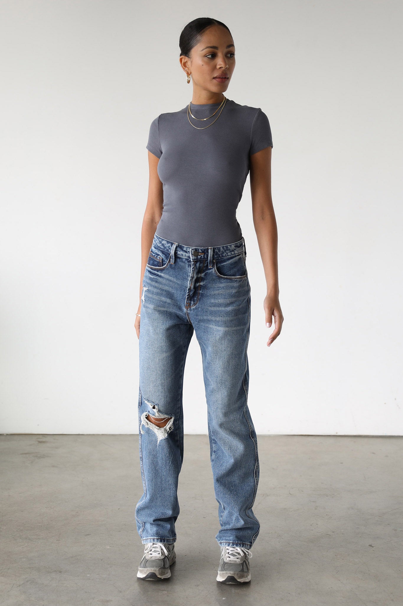 DOGMA High Rise Straight Leg Denim Jeans Dark Wash by Selfie Leslie