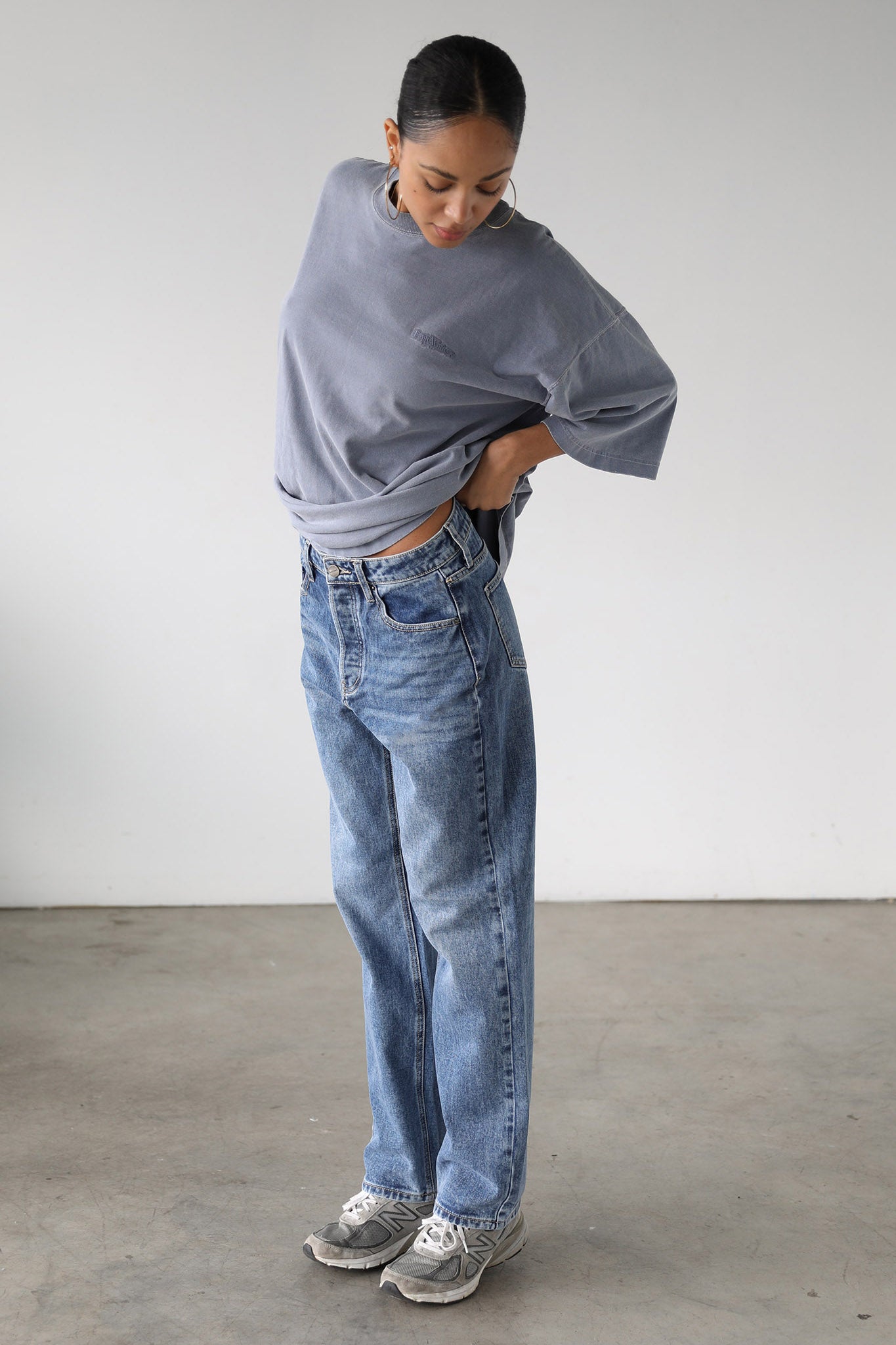 DOGMA Classic High Rise Straight Leg Denim Jeans Dark Wash by Selfie Leslie