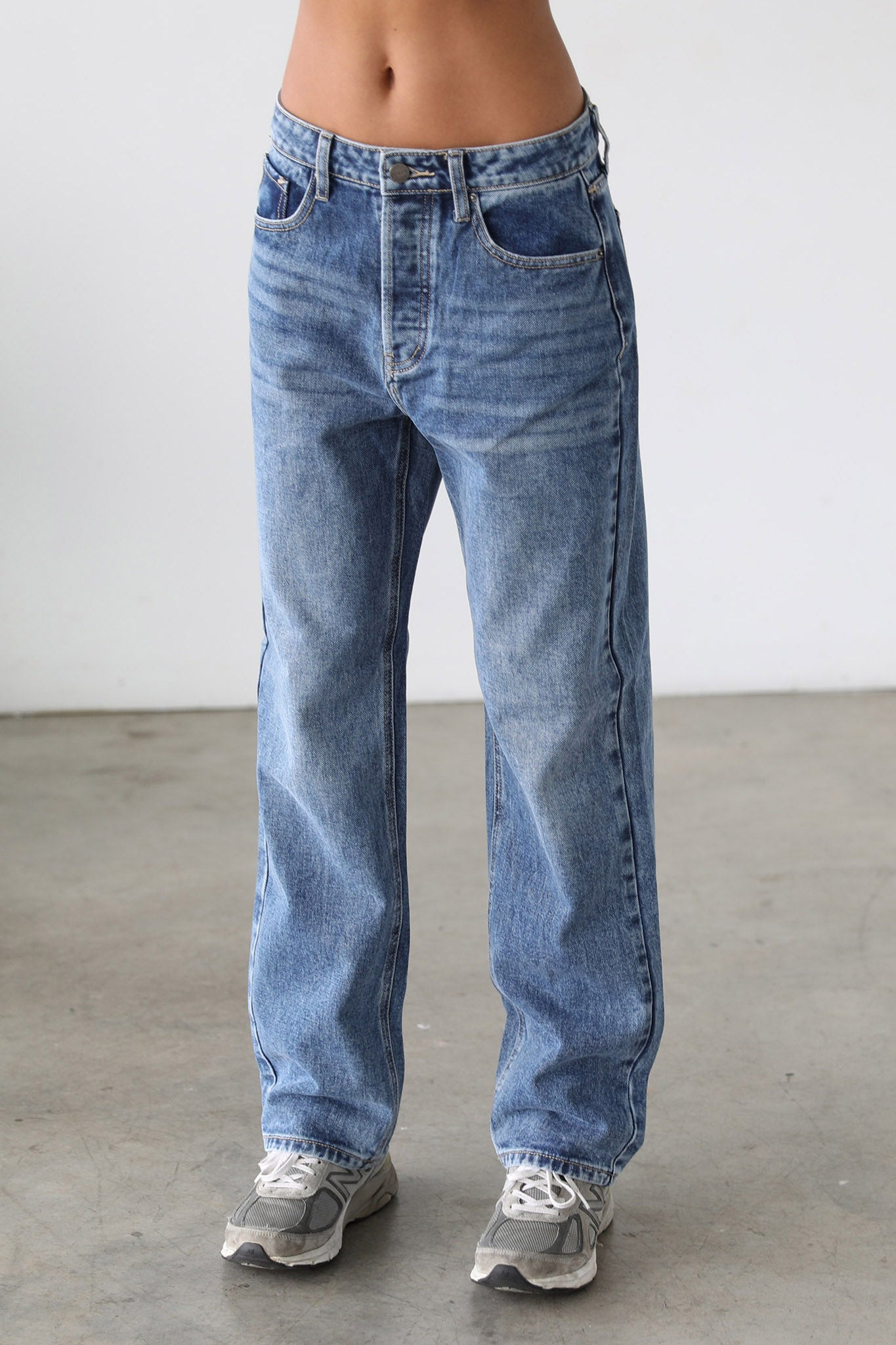 DOGMA Classic High Rise Straight Leg Denim Jeans Dark Wash by Selfie Leslie