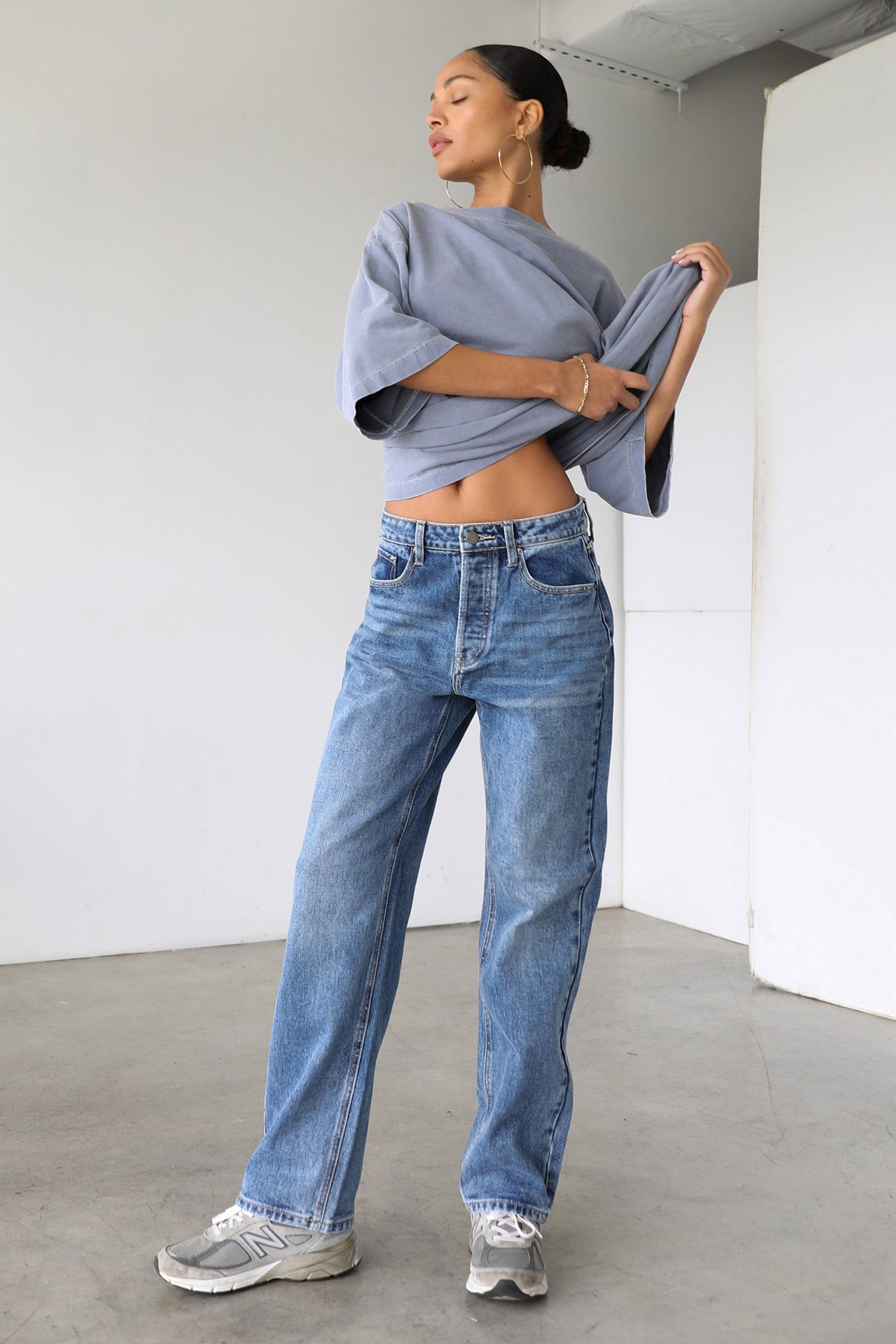 DOGMA Classic High Rise Straight Leg Denim Jeans Dark Wash by Selfie Leslie
