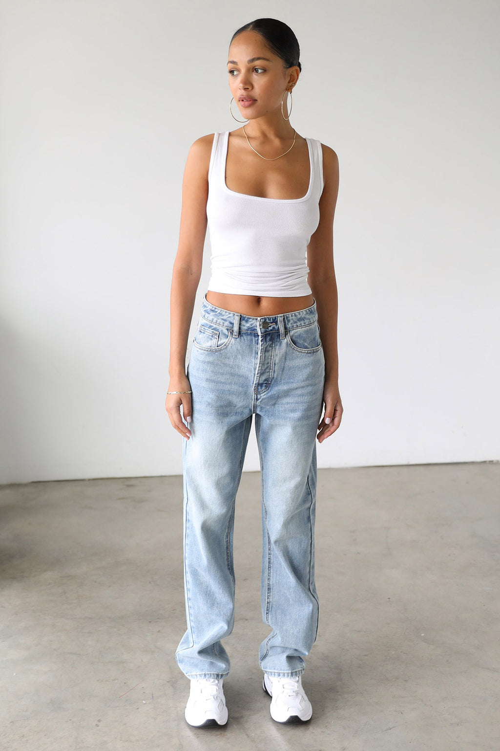 DOGMA Classic High Rise Straight Leg Denim Jeans Light Wash by Selfie Leslie