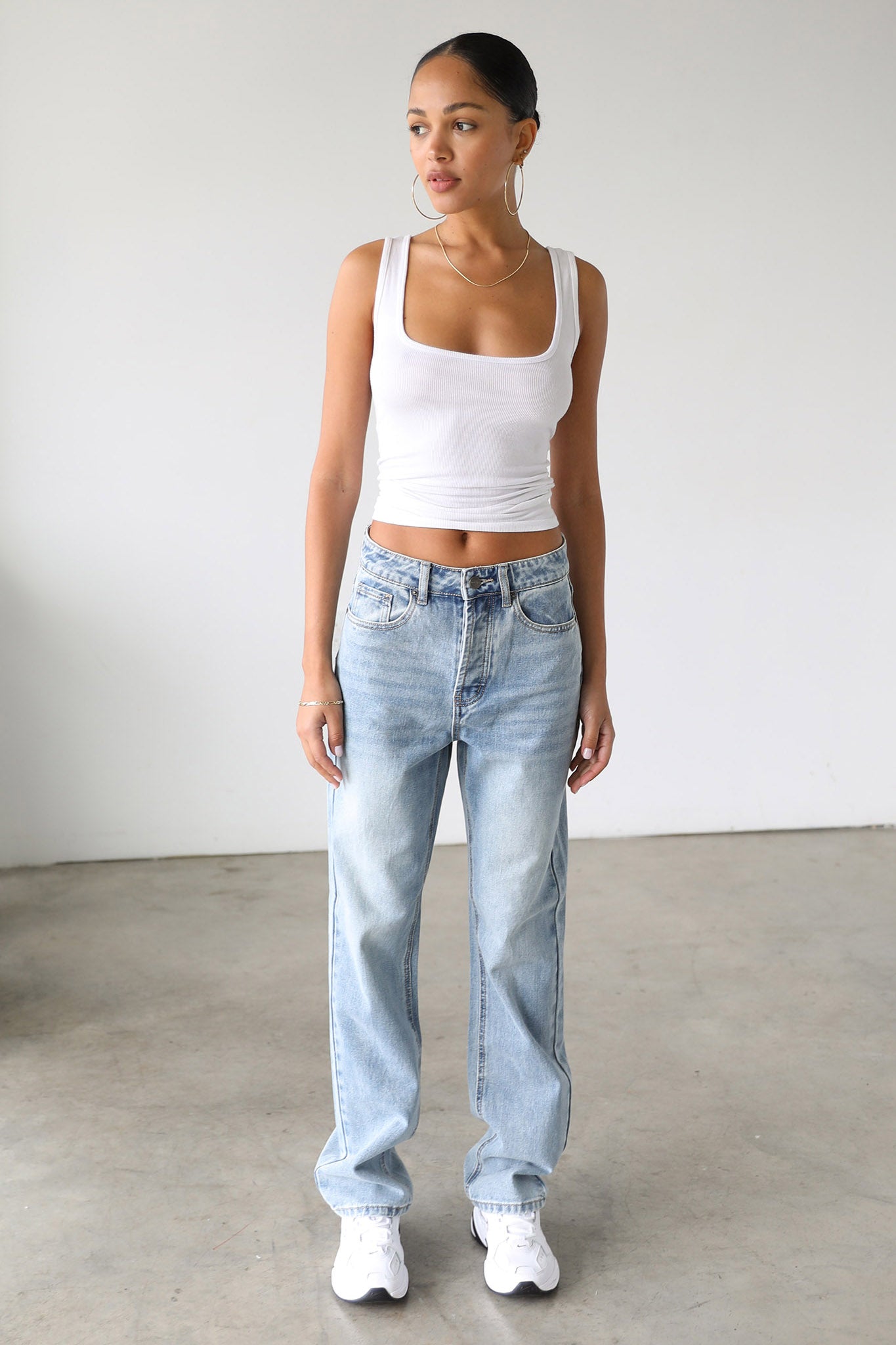 DOGMA Classic High Rise Straight Leg Denim Jeans Light Wash by Selfie Leslie