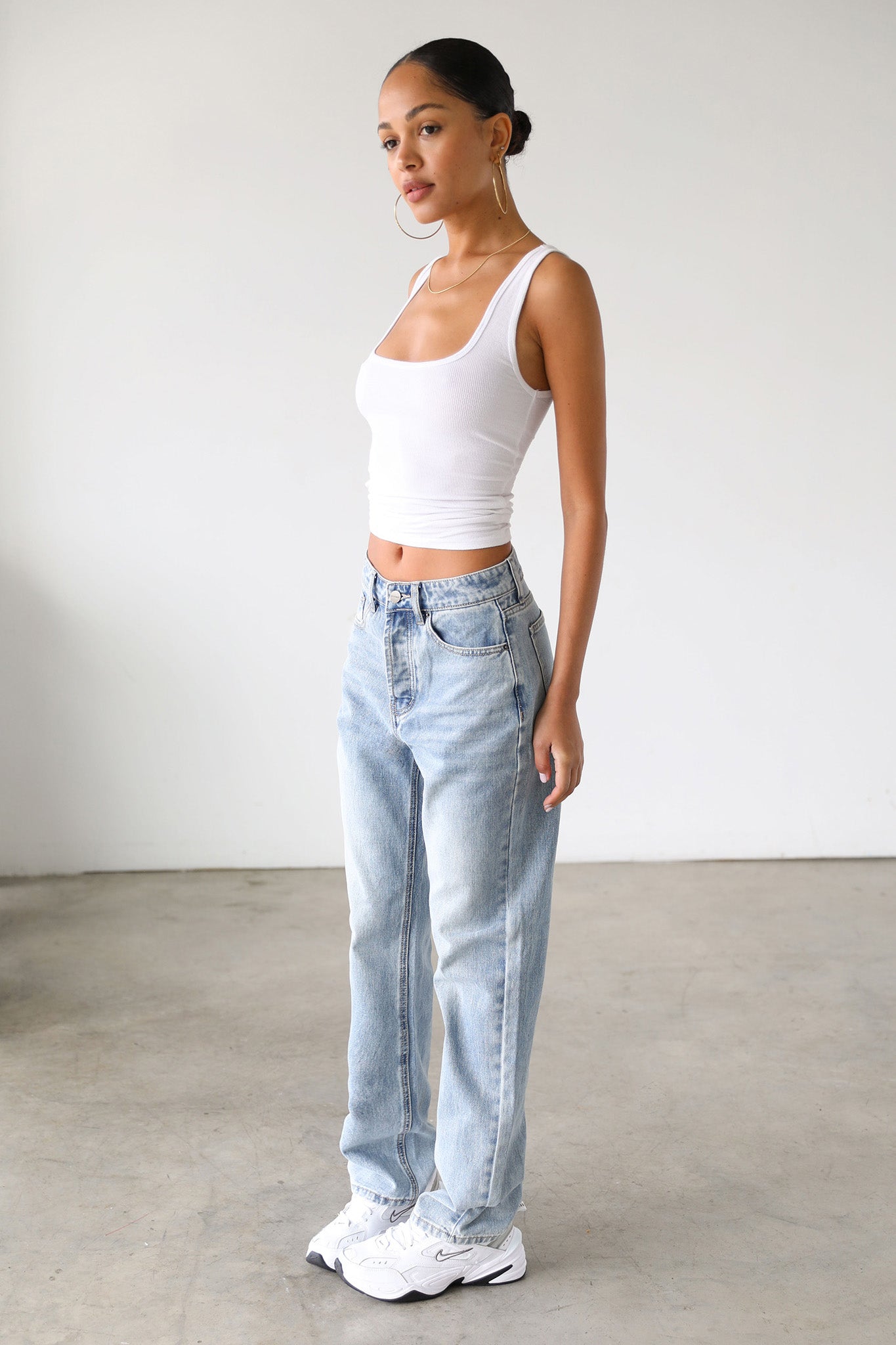DOGMA Classic High Rise Straight Leg Denim Jeans Light Wash by Selfie Leslie