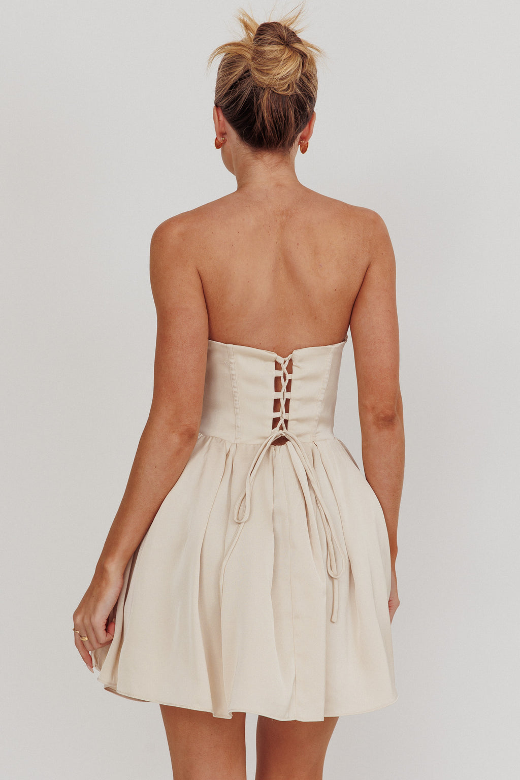 What I Like Sweetheart Neckline Mini Dress Champagne by Selfie Leslie