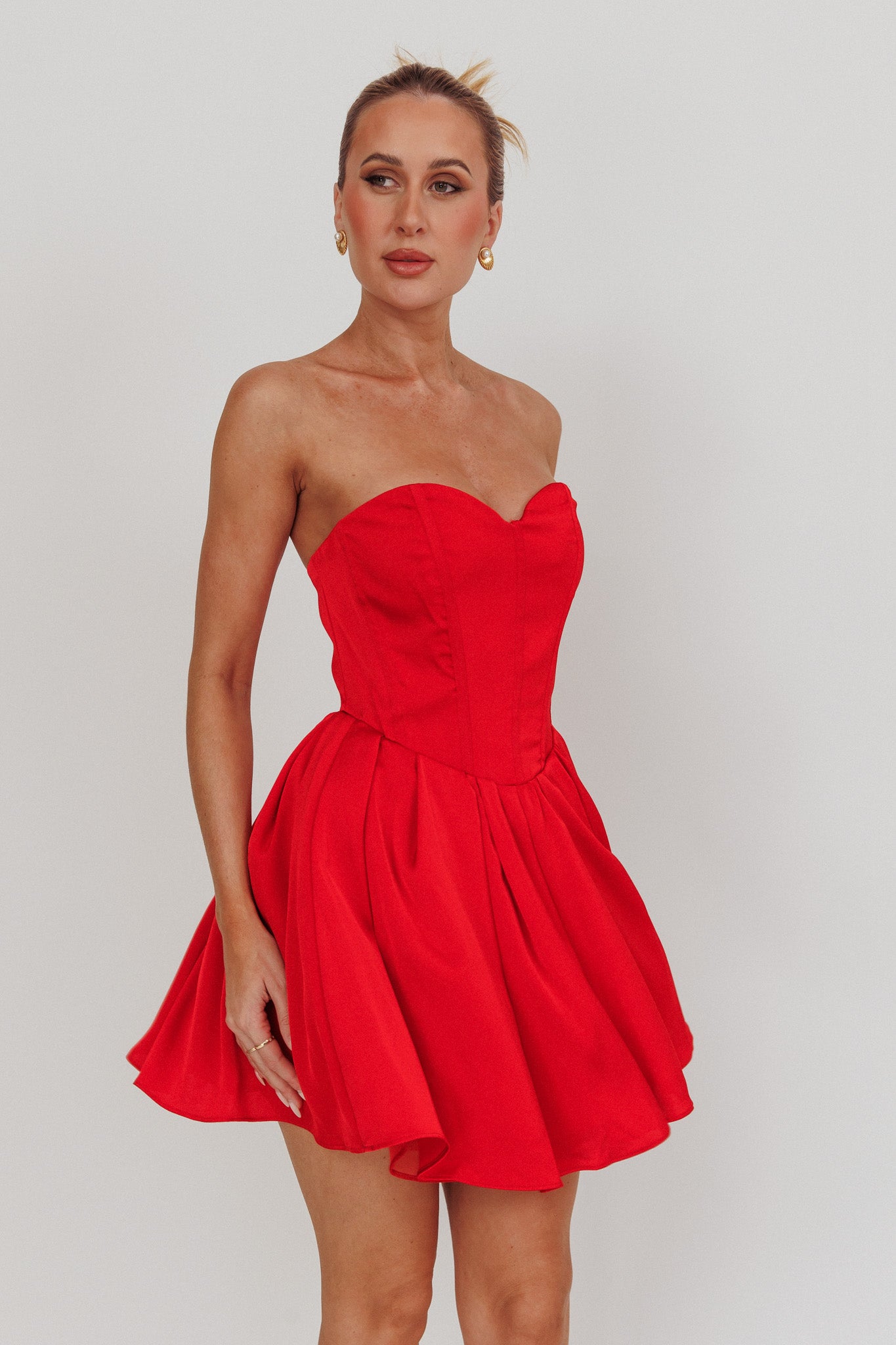 What I Like Sweetheart Neckline Mini Dress Red What I Like Sweetheart Neckline Mini Dress Red