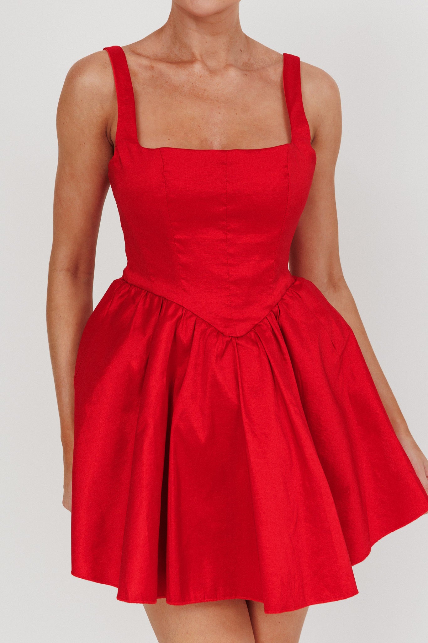 slim fit dress slacks RED FLARE MINI 2 BOW DRESS – De Novoo