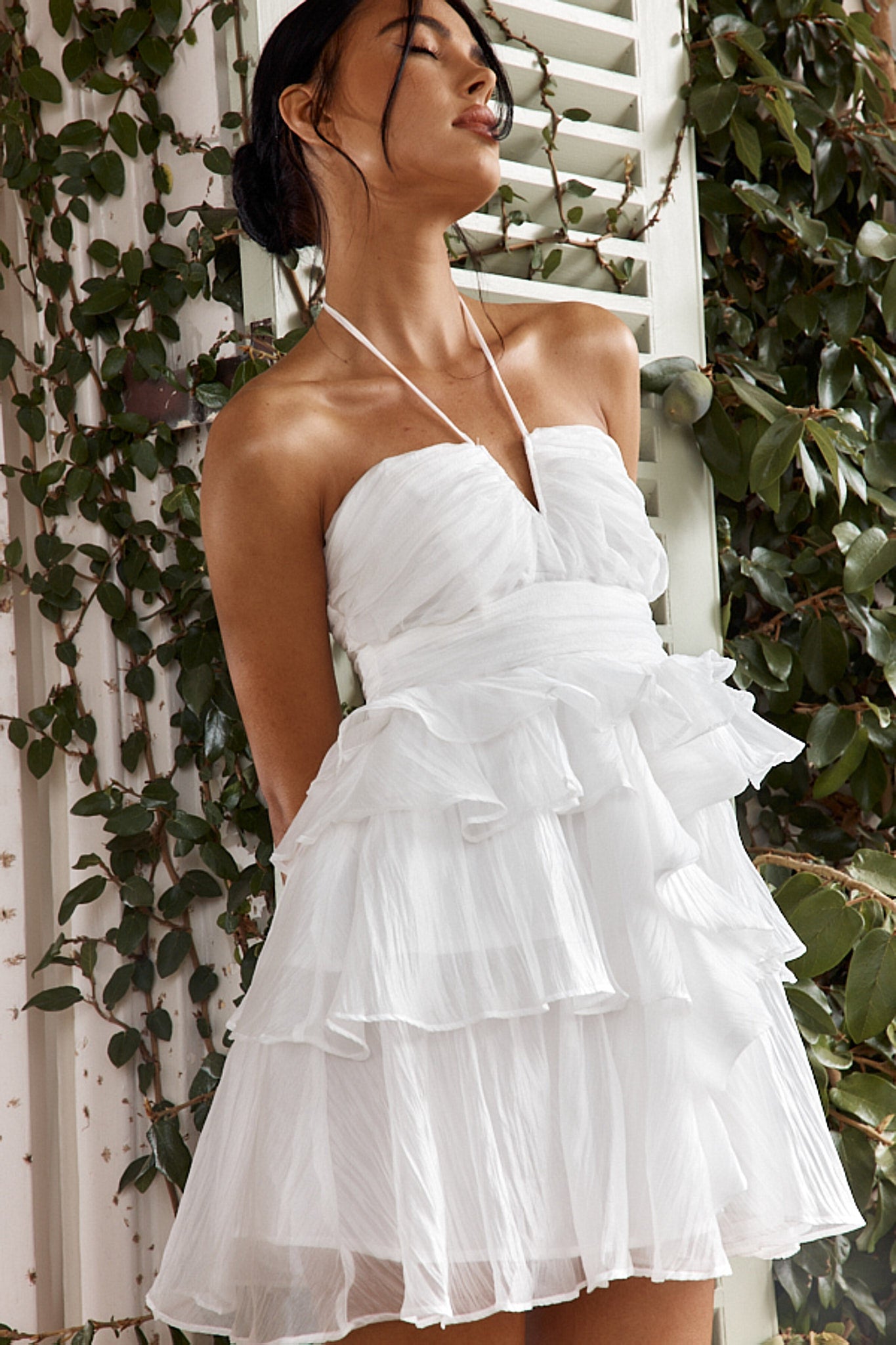 Joy Of Life Layered Ruffle Mini Dress Off White by Selfie Leslie