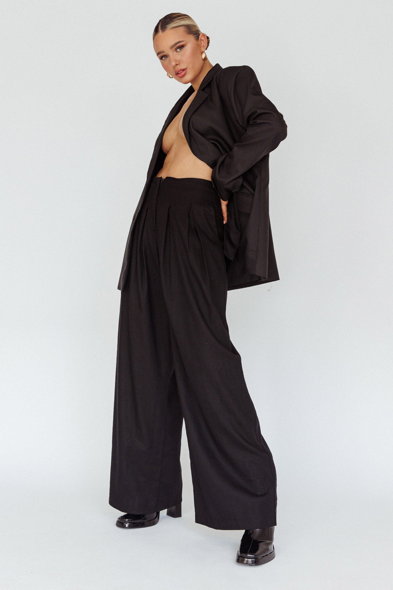 Sloan Side Pocket Trouser Pants Black by Selfie Leslie