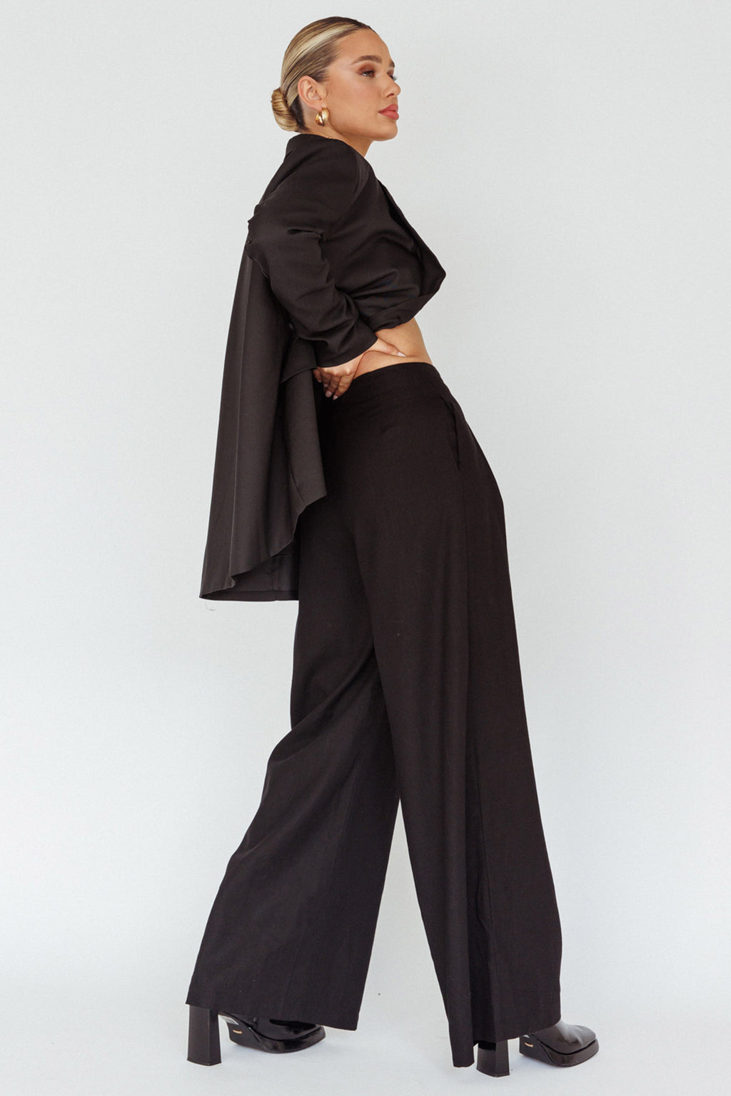 Sloan Side Pocket Trouser Pants Black by Selfie Leslie