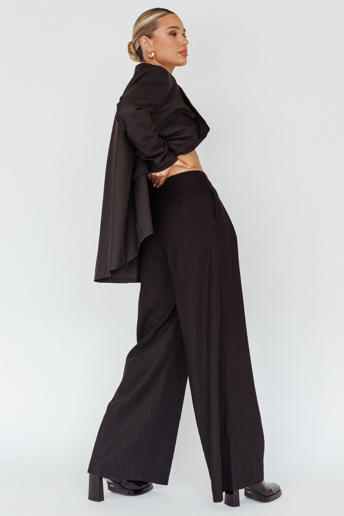 Sloan Side Pocket Trouser Pants Black by Selfie Leslie