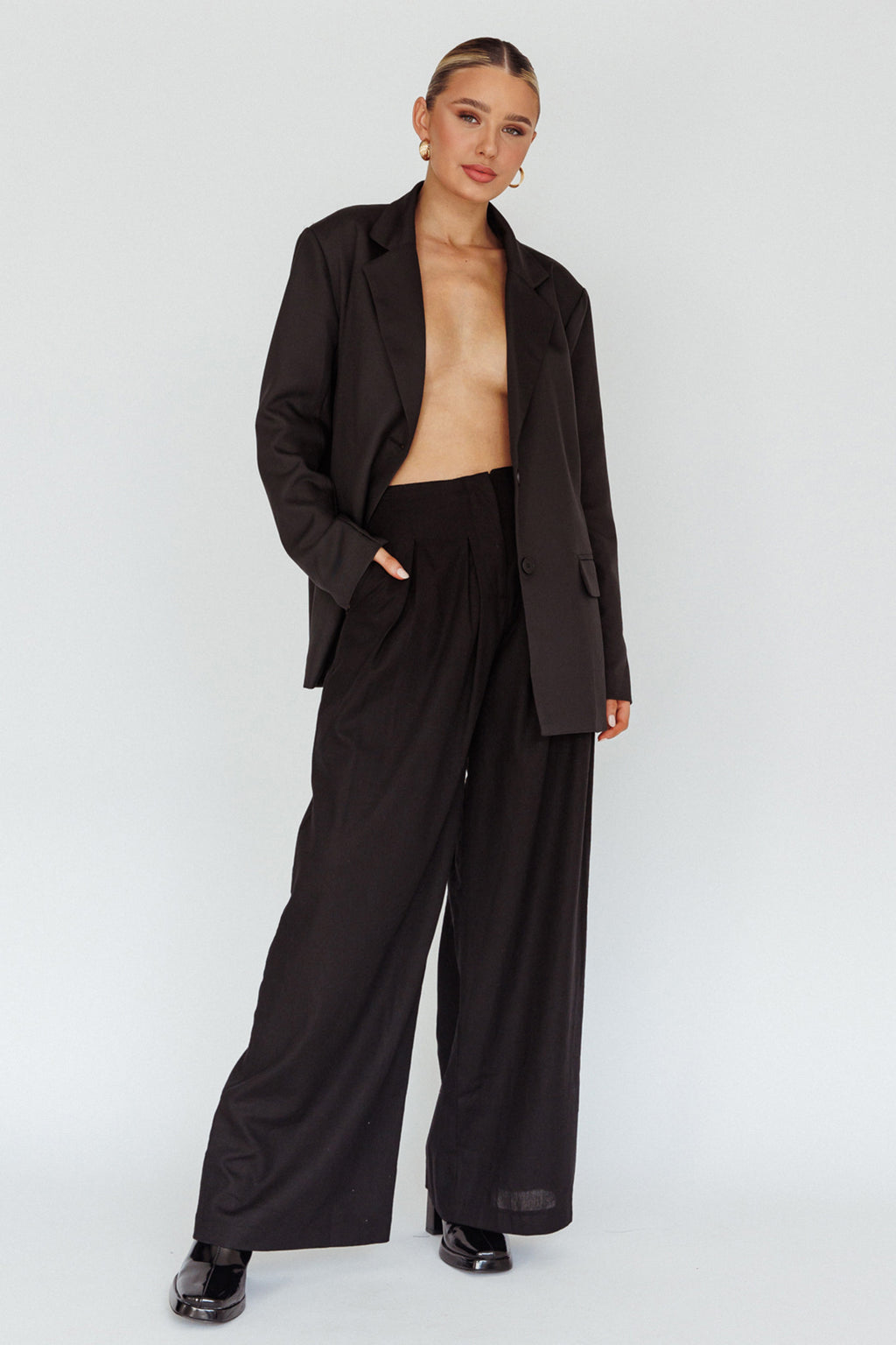 Sloan Side Pocket Trouser Pants Black by Selfie Leslie