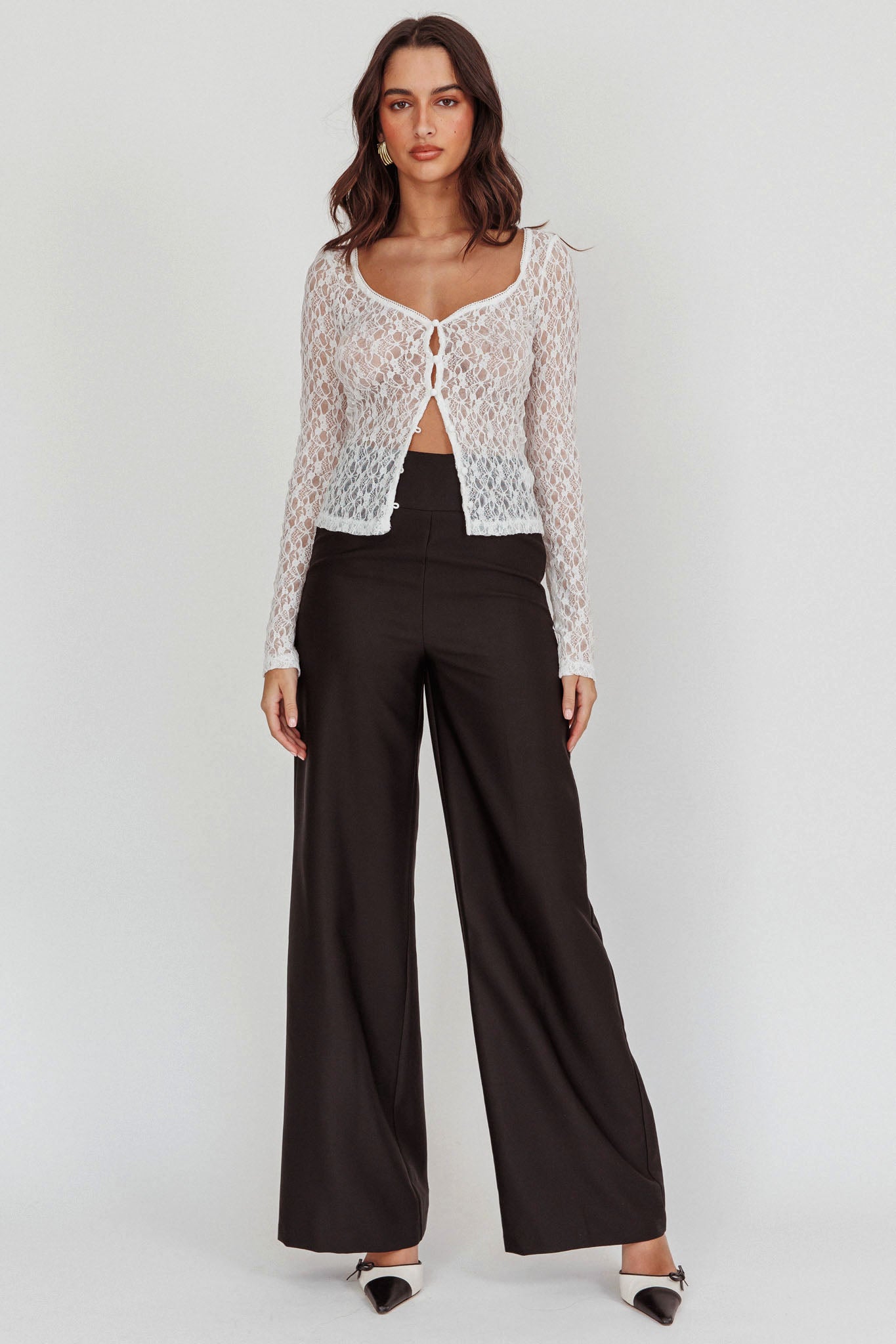 Nights Dream Wide Leg Pants Black by Selfie Leslie