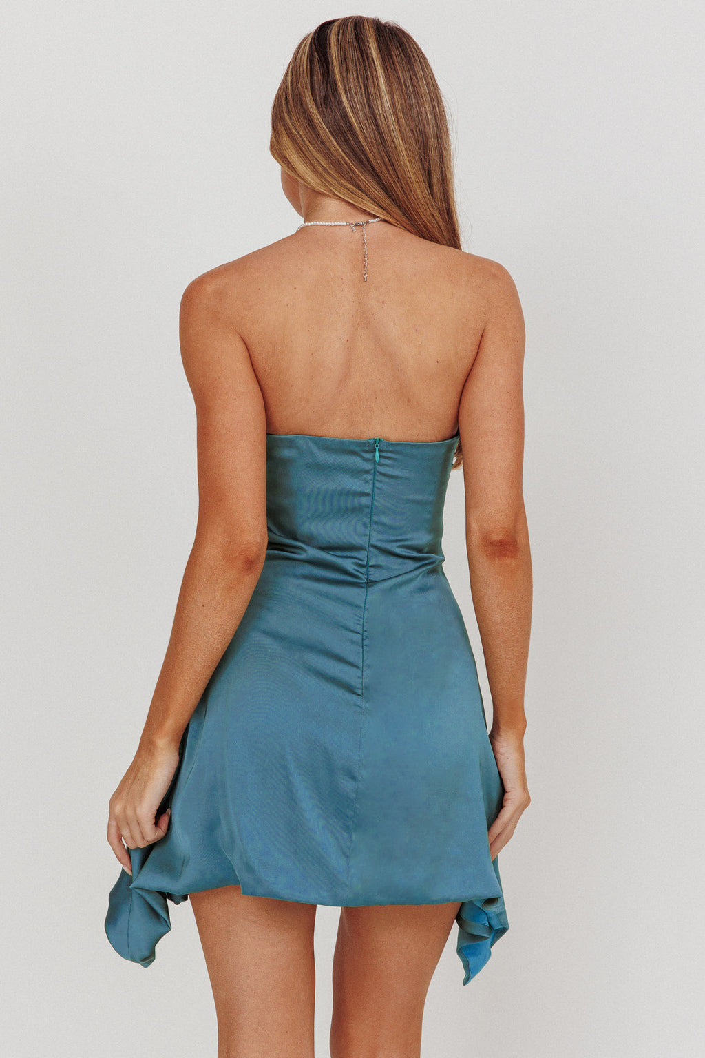 Toni Strapless Mini Dress Blue by Selfie Leslie