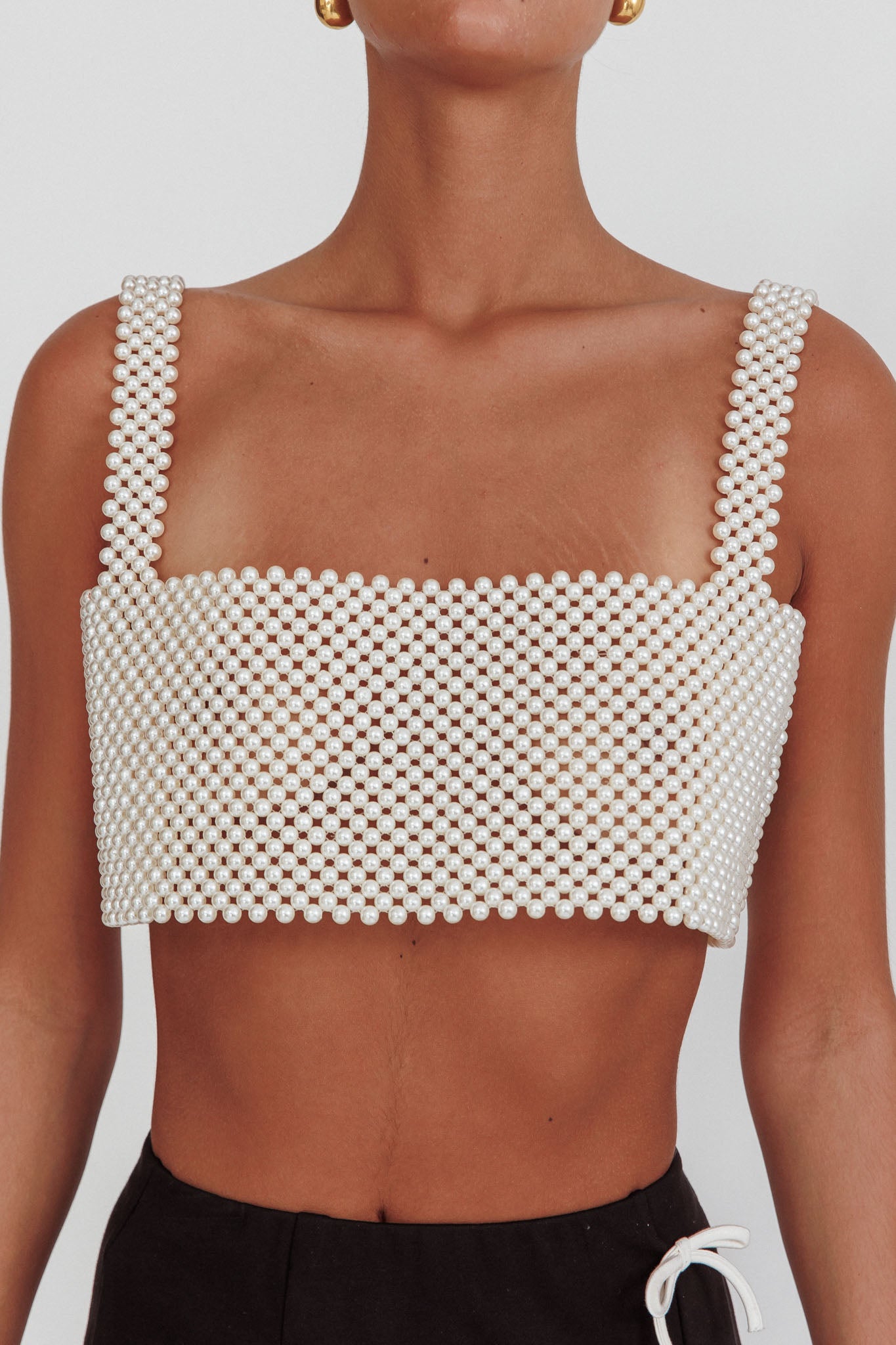 Kylah Crop Top Pearl by Selfie Leslie