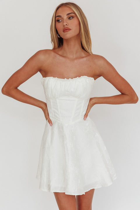 Savanna Corset Bodice Mini Dress Ivory | Selfie Leslie