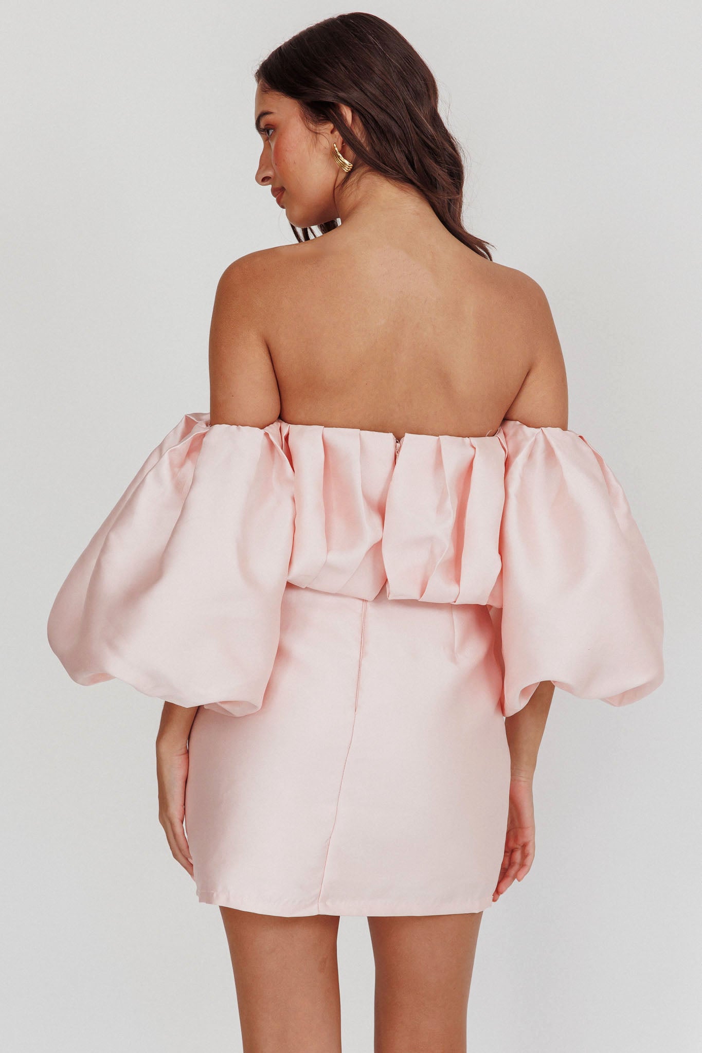 Dream Time Puffed Neckline Mini Dress Blush by Selfie Leslie