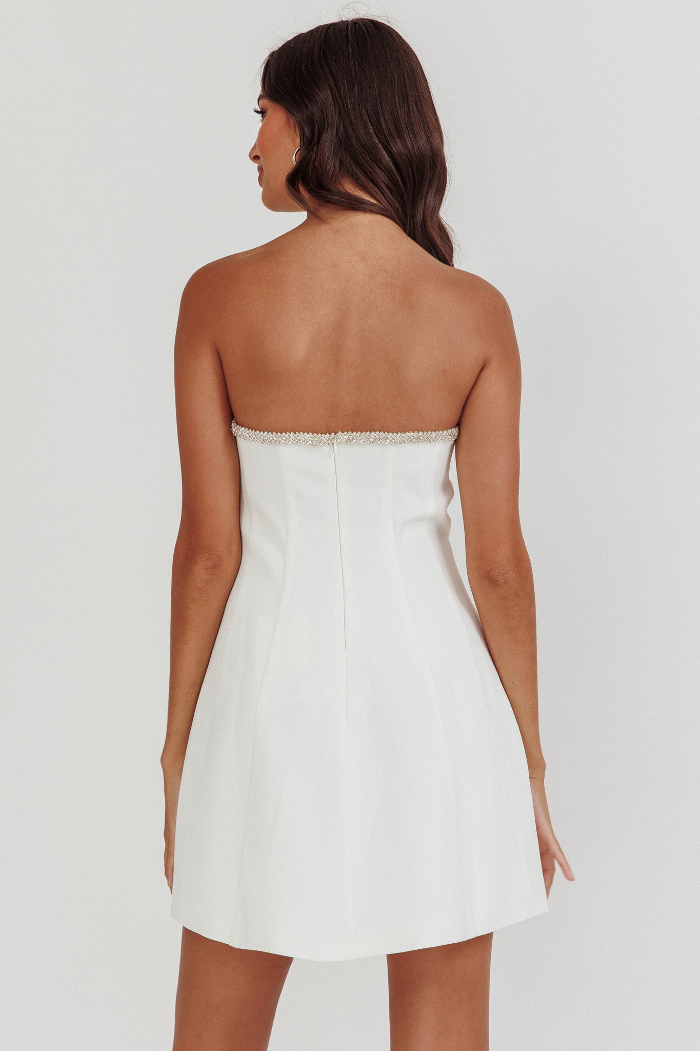 mind games strapless mini dress mind games strapless mini dress horizon hues Daydream Diaries Strapless Mini Dress Off White