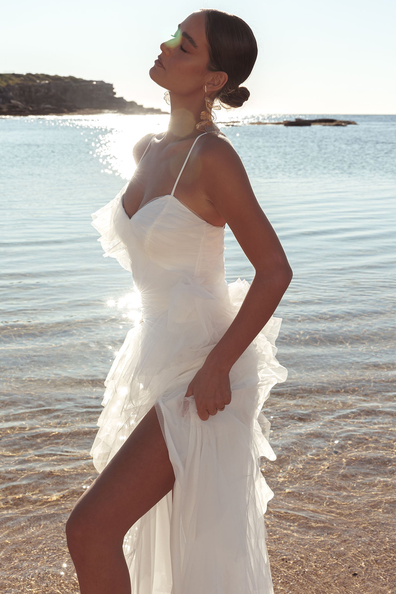 Sun To Me Tulle Maxi Dress Off White Sun To Me Tulle Maxi Dress Off White