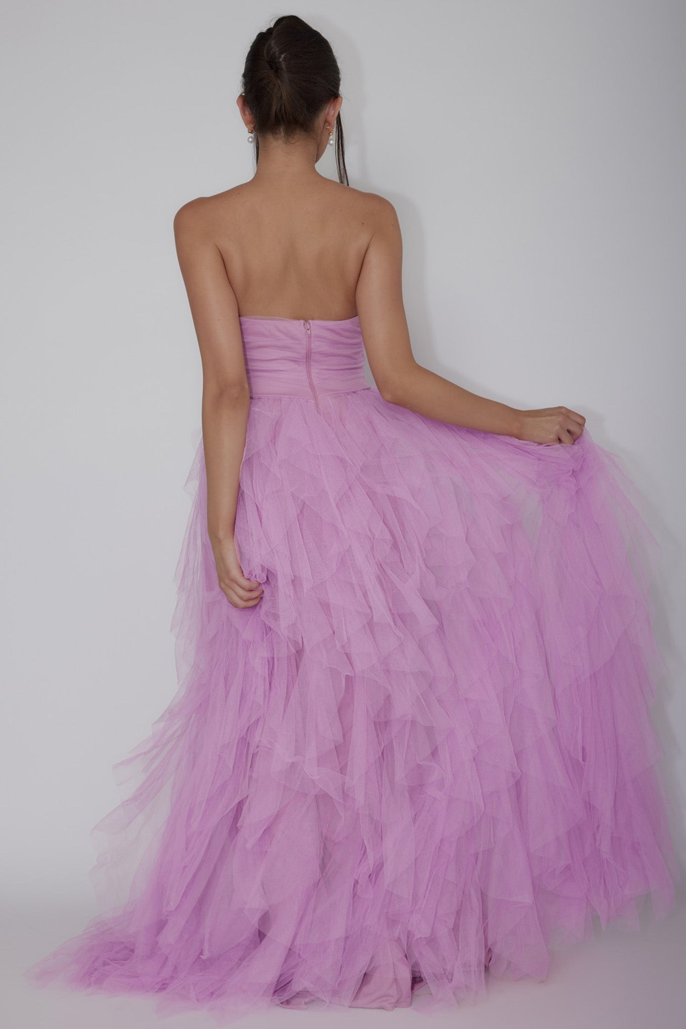 Rori Tulle Cascade Maxi Dress Orchid - L Rori Tulle Cascade Maxi Dress Orchid - L