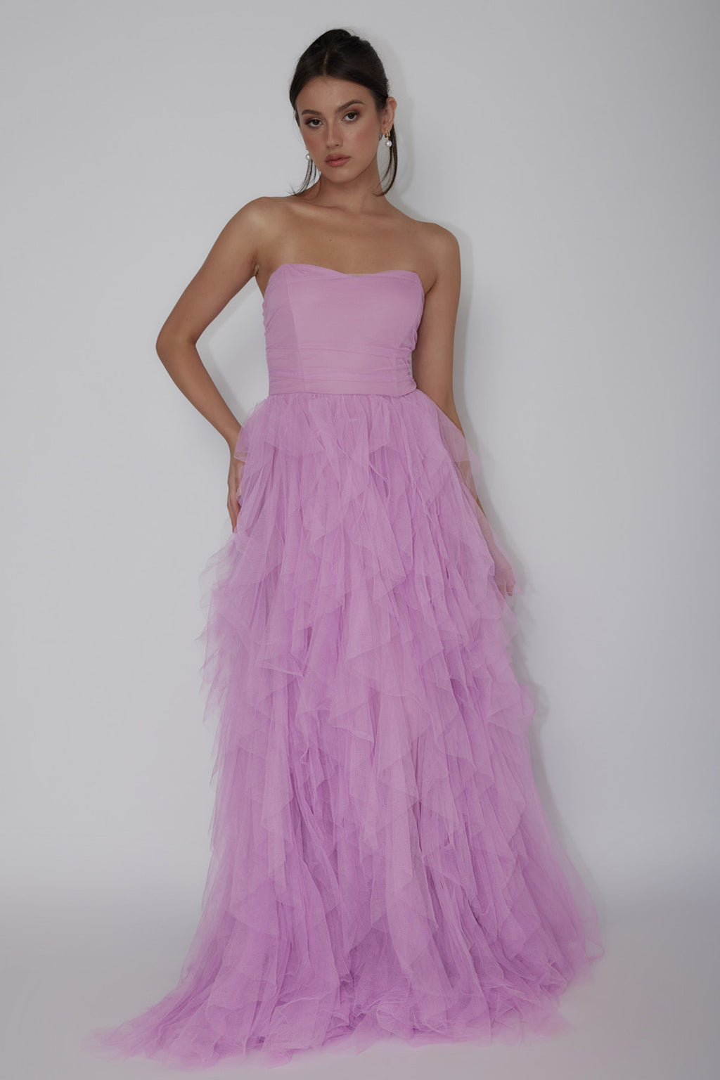 Rori Tulle Cascade Maxi Dress Orchid by Selfie Leslie
