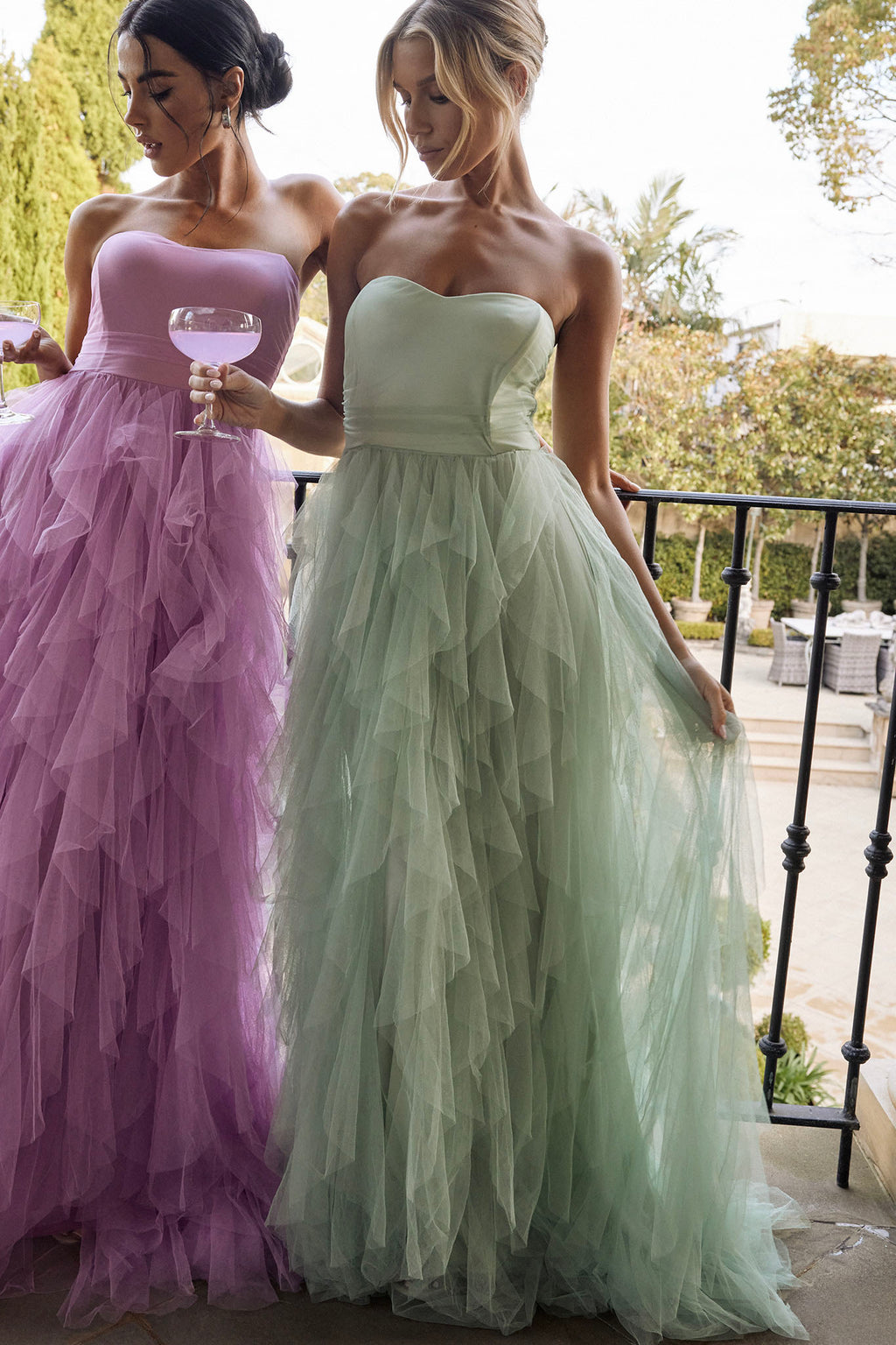 Rori Tulle Cascade Maxi Dress Sage | Selfie Leslie Rori Tulle Cascade Maxi Dress Sage | Selfie Leslie