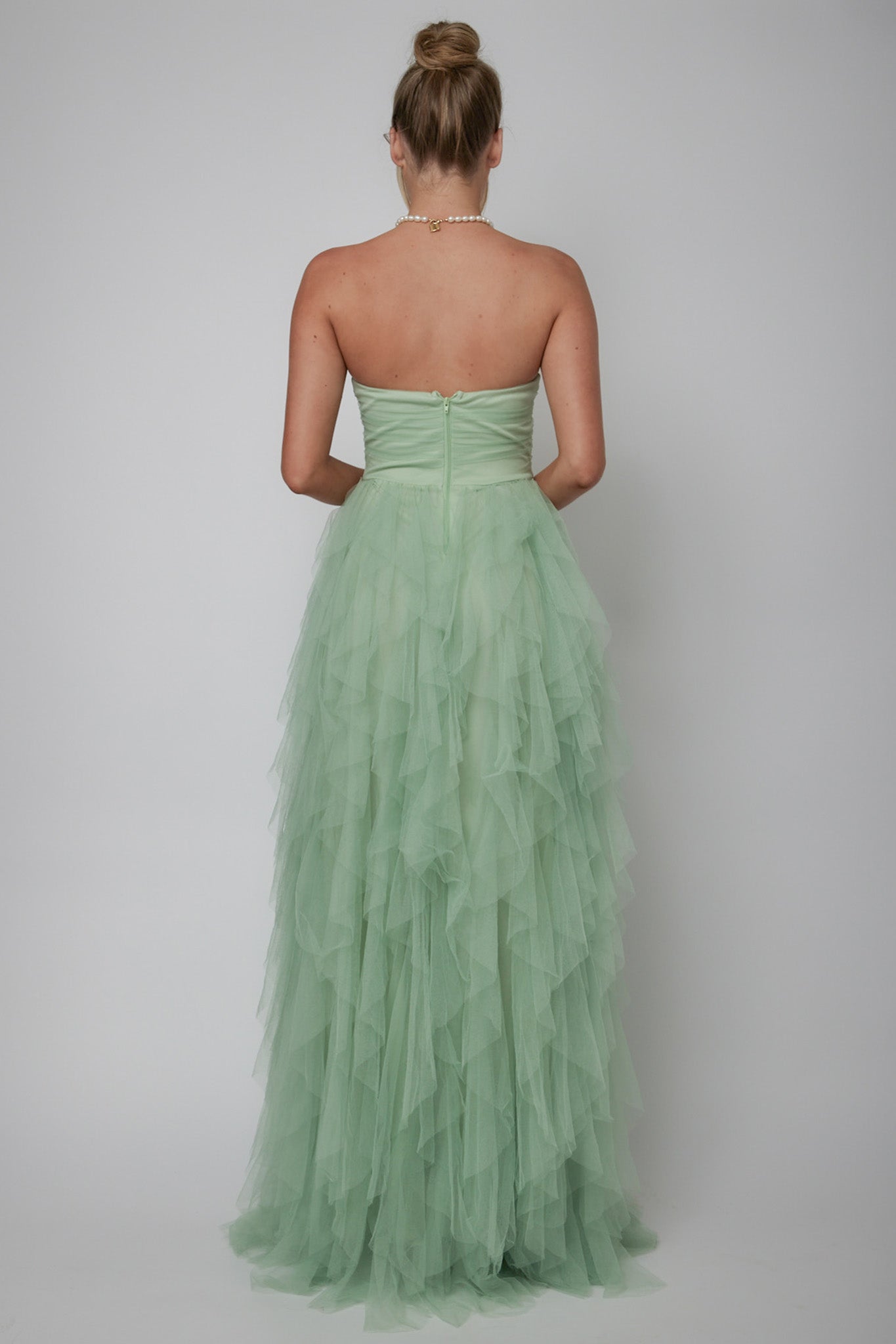Rori Tulle Cascade Maxi Dress Sage Selfie Leslie Rori Tulle Cascade Maxi Dress Sage Selfie Leslie