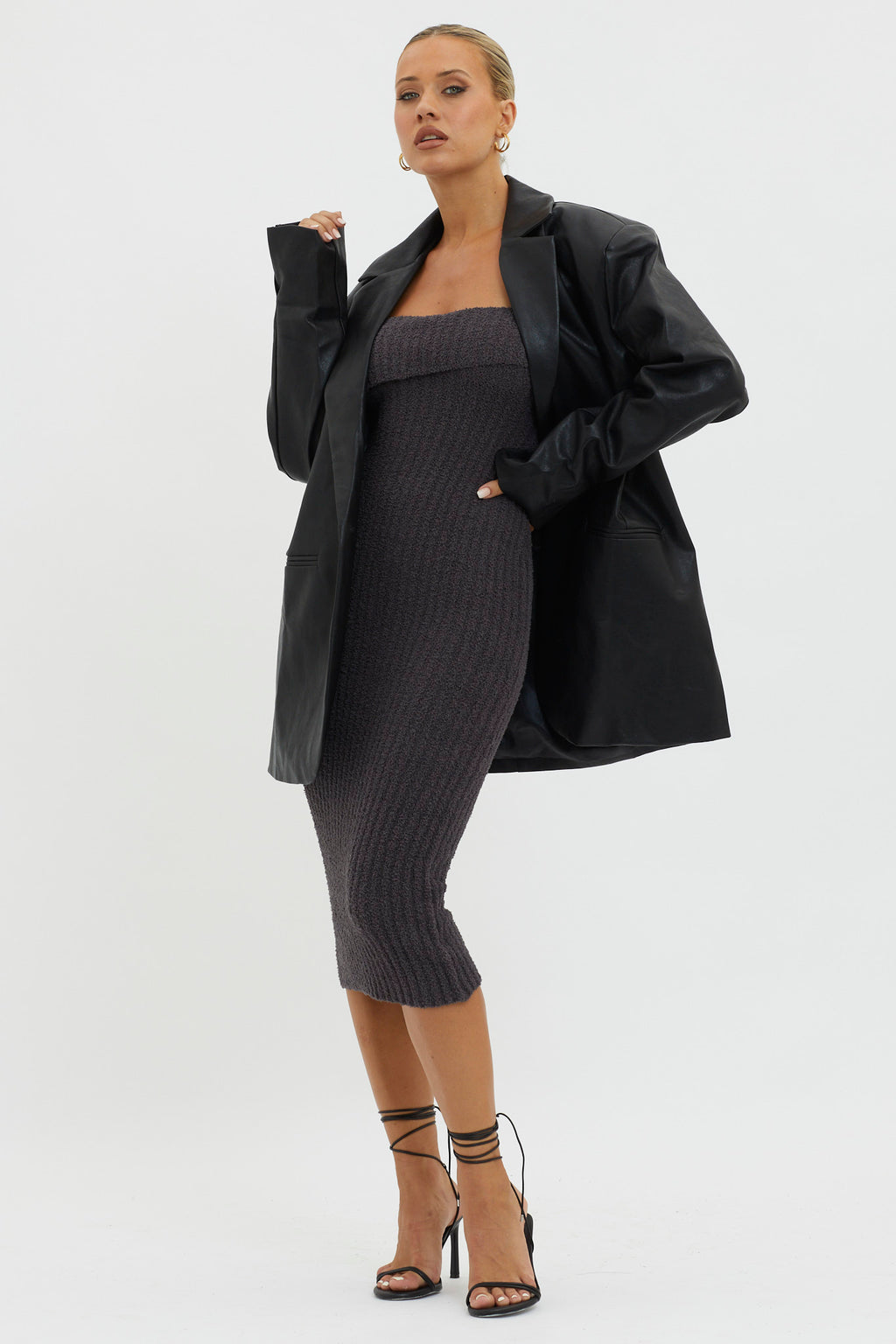 Luminate Oversized Coat Jacket Black by Selfie Leslie