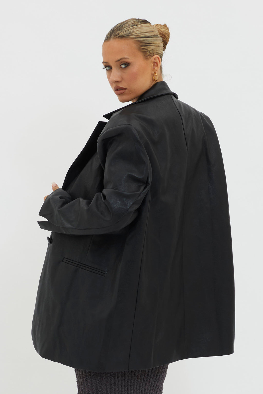 Luminate Oversized Coat Jacket Black by Selfie Leslie