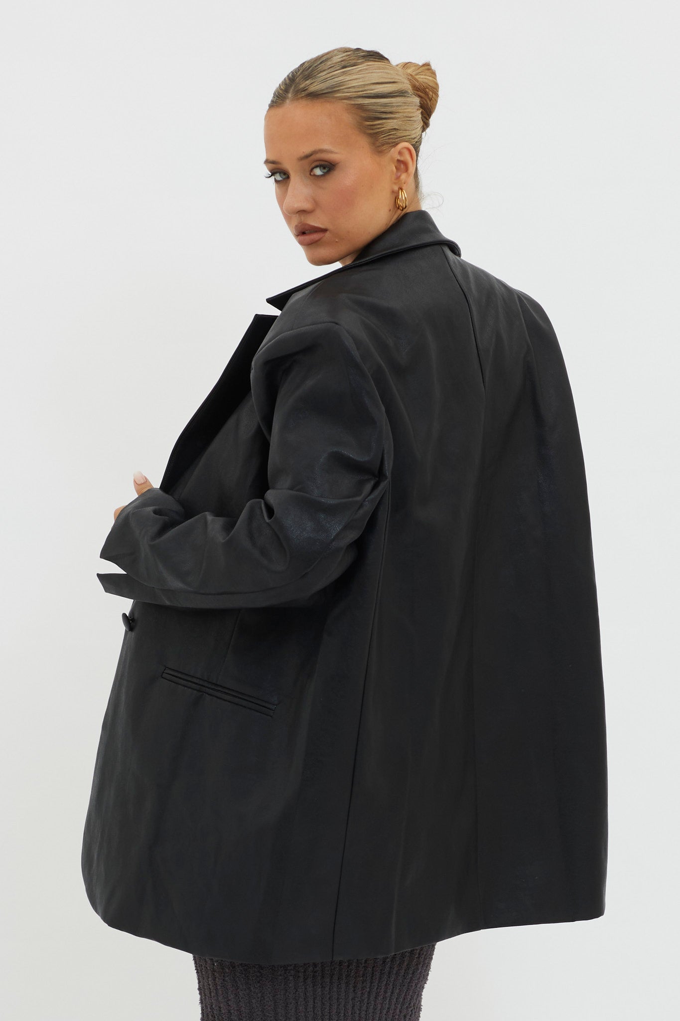 Luminate Oversized Coat Jacket Black by Selfie Leslie