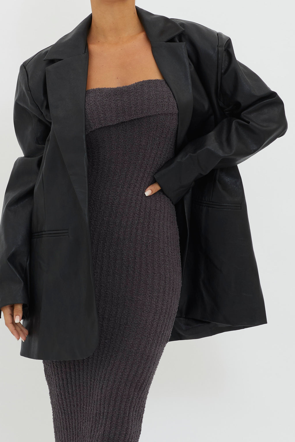 Luminate Oversized Coat Jacket Black by Selfie Leslie