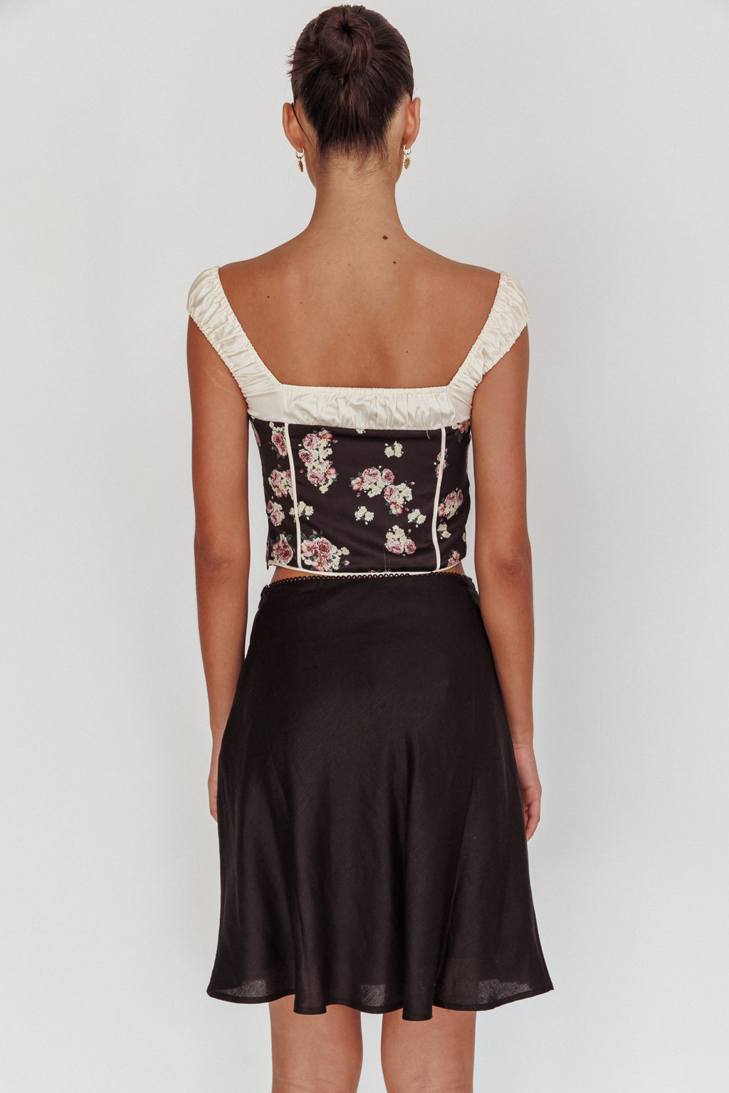 Emotional Knee Length Satin Skirt Black by Selfie Leslie
