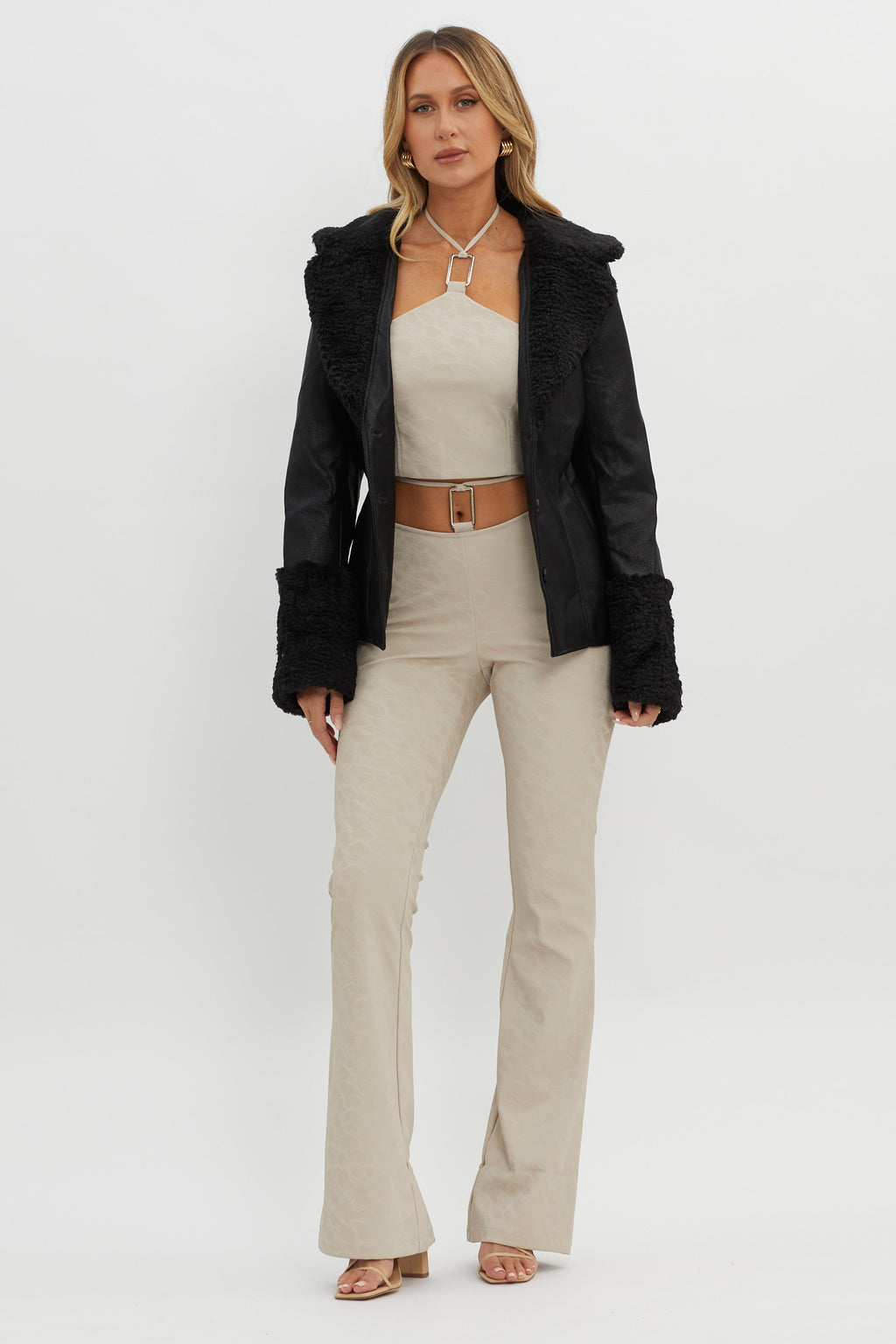 Fireside Teddy Lapel Jacket Black by Selfie Leslie