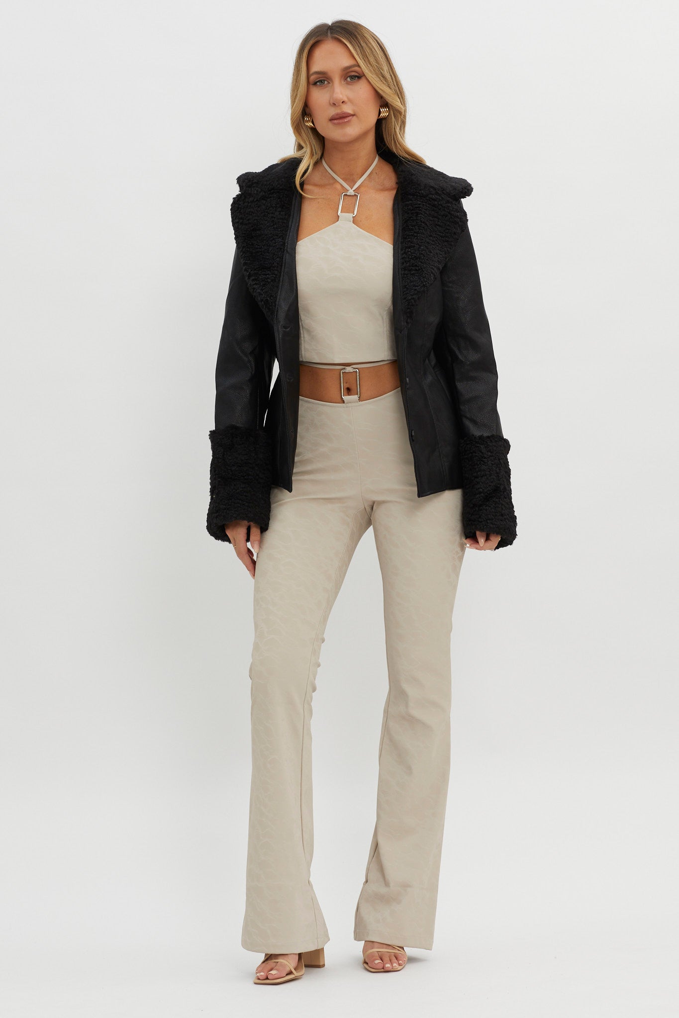 Fireside Teddy Lapel Jacket Black by Selfie Leslie